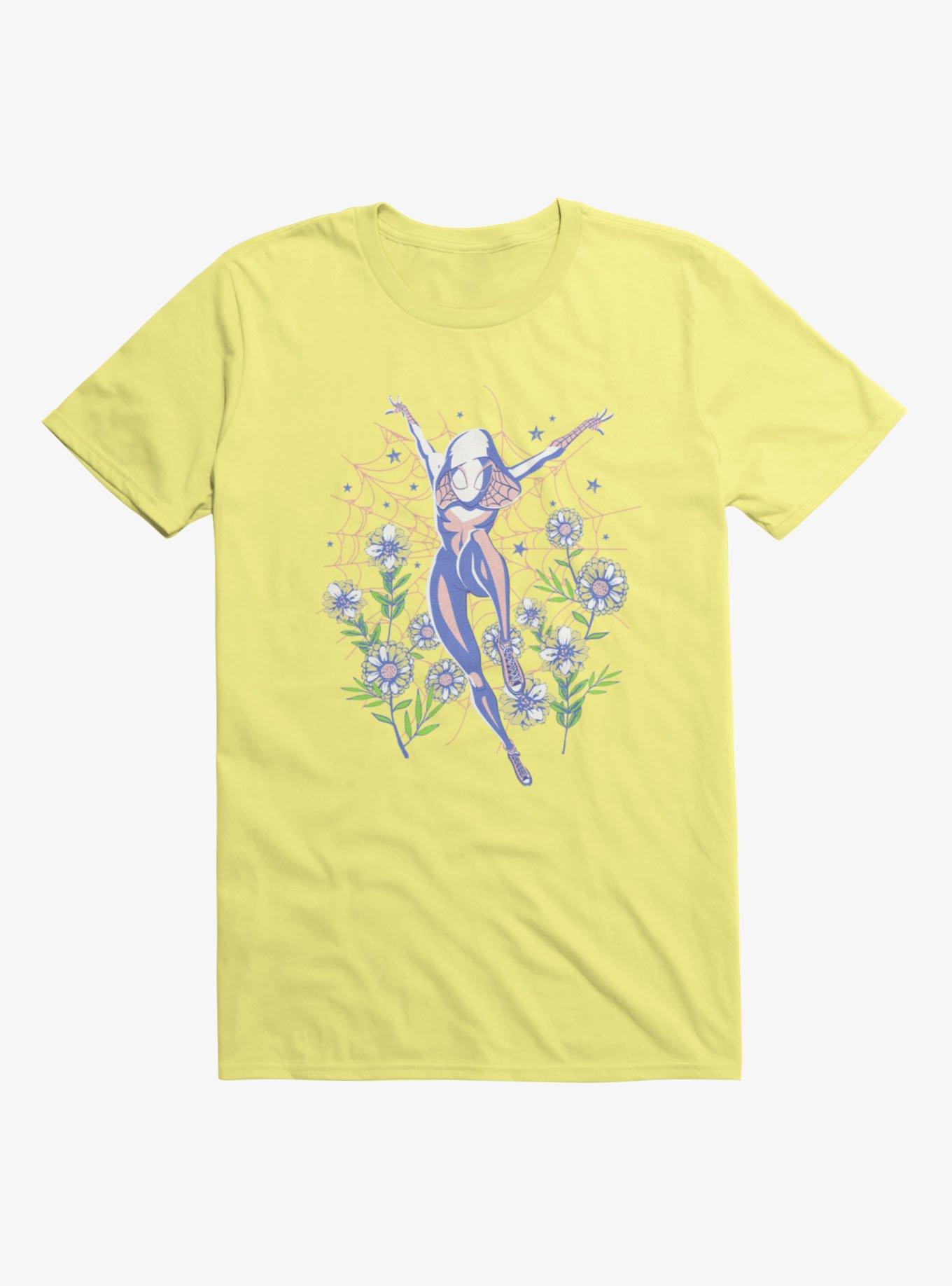 Marvel Spider-Gwen Ghost Spider Floral Web T-Shirt Hot Topic Exclusive, , hi-res