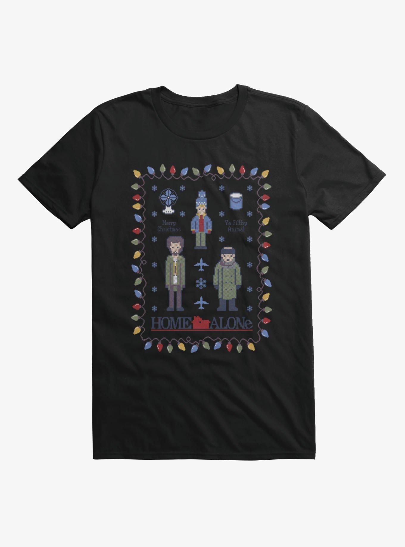 Home Alone Mock Stitch Wet Bandits T-Shirt, BLACK, hi-res view 1