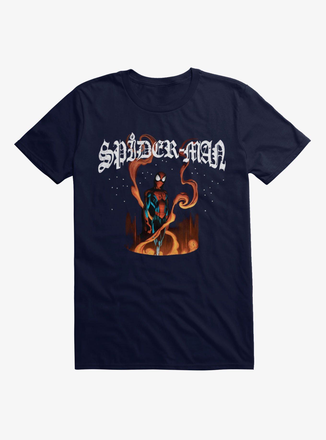 Marvel Spider-Man Fire T-Shirt Hot Topic Exclusive, , hi-res