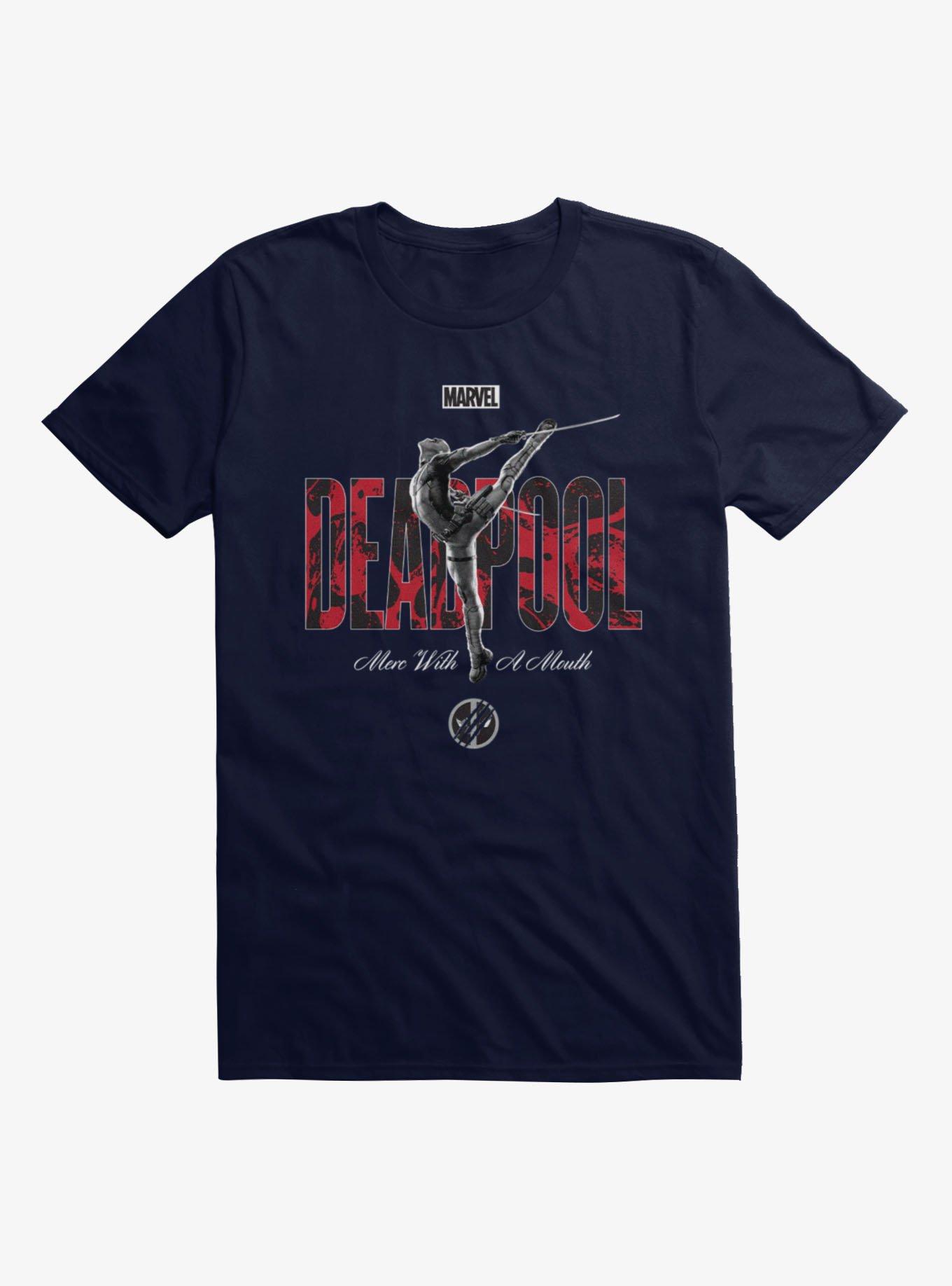 Marvel Deadpool Merc With A Mouth Pose T-Shirt Hot Topic Exclusive, , hi-res