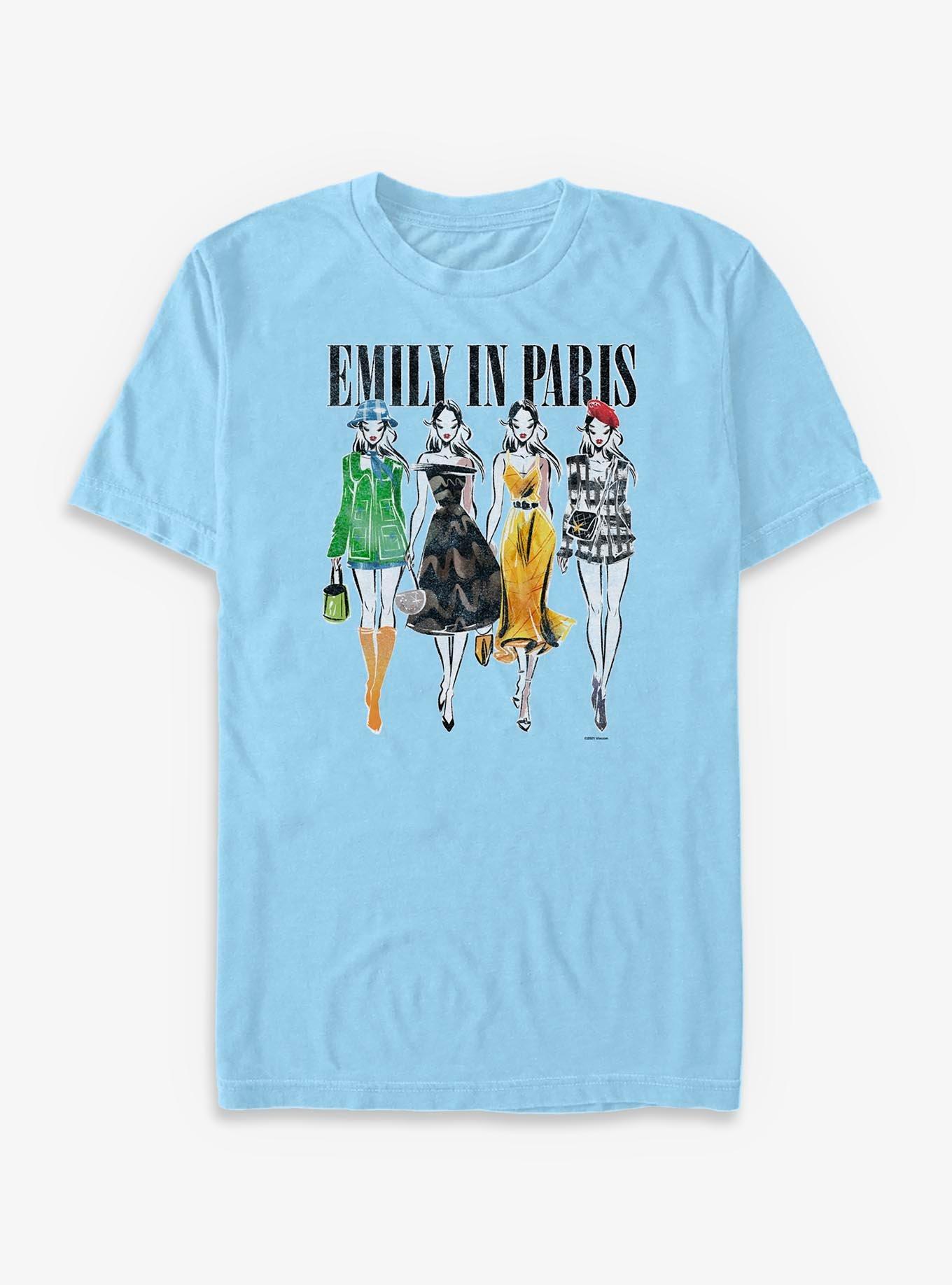 Emily In Paris Fashion Sketches T-Shirt, LT BLUE, hi-res view 1