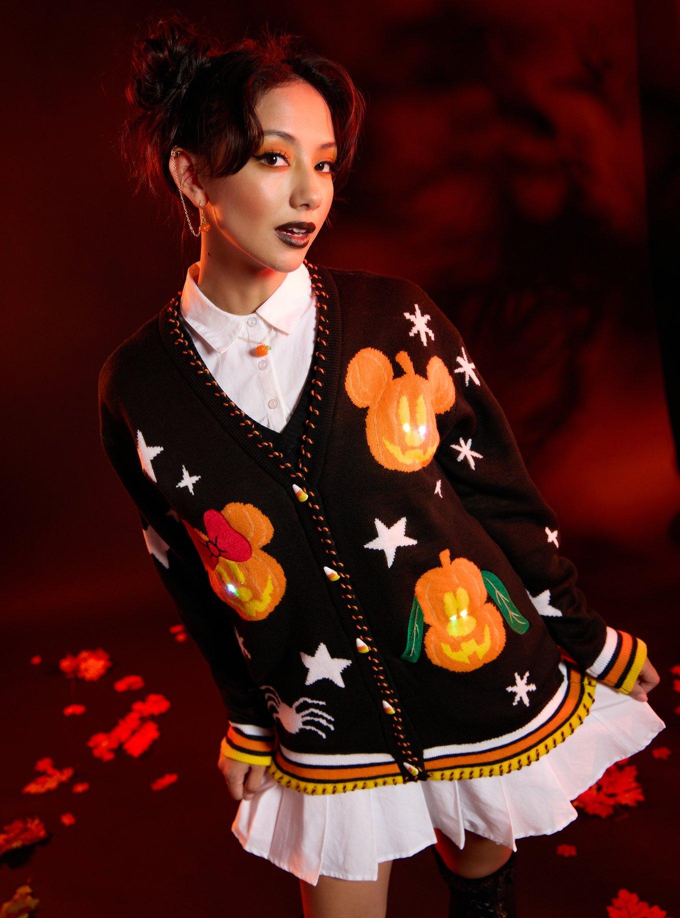 Her Universe Disney Halloween Light-Up Pumpkin Girls Cardigan, , hi-res