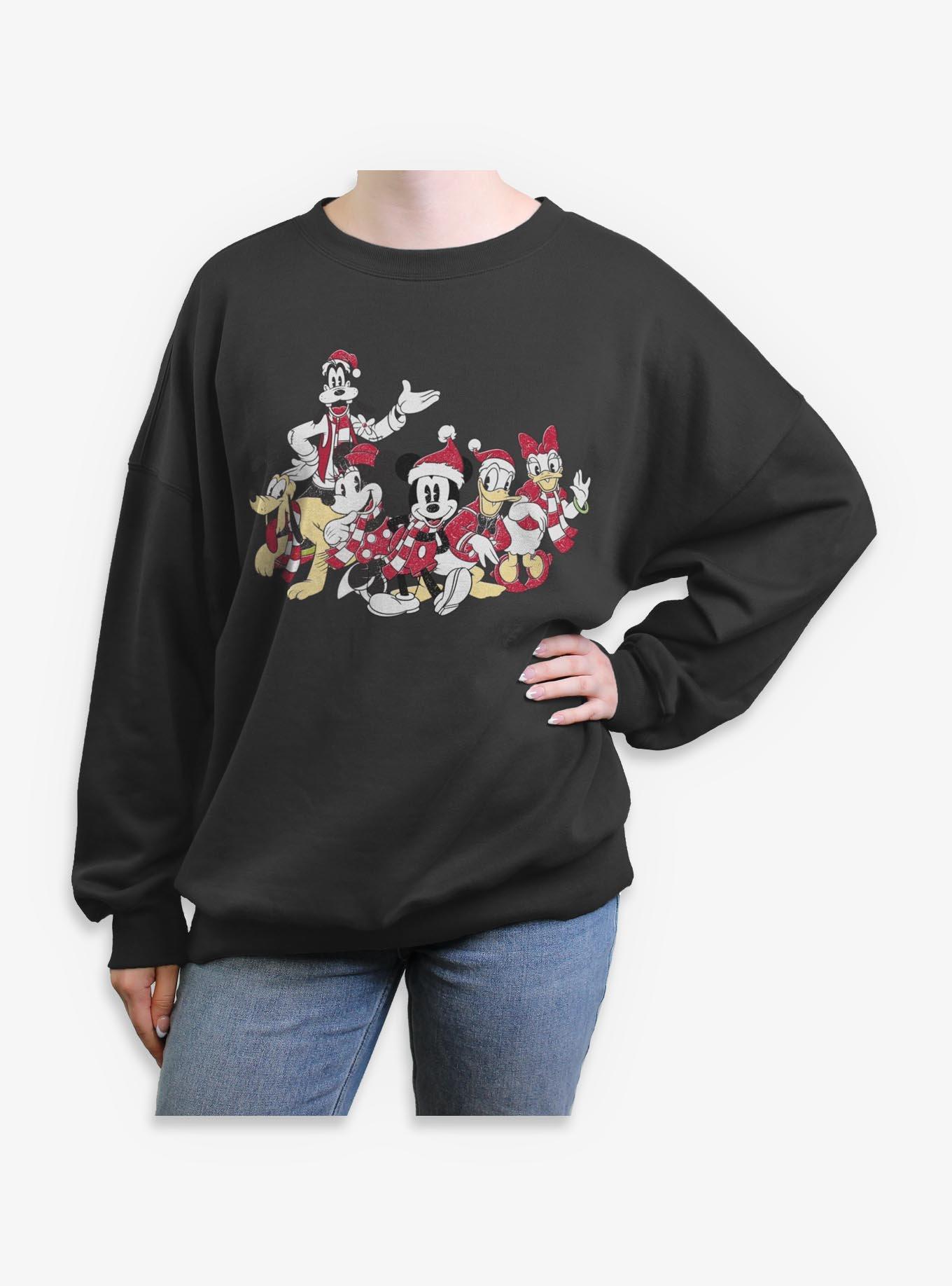 Disney Mickey Mouse Christmas Crews Girls Oversized Sweatshirt