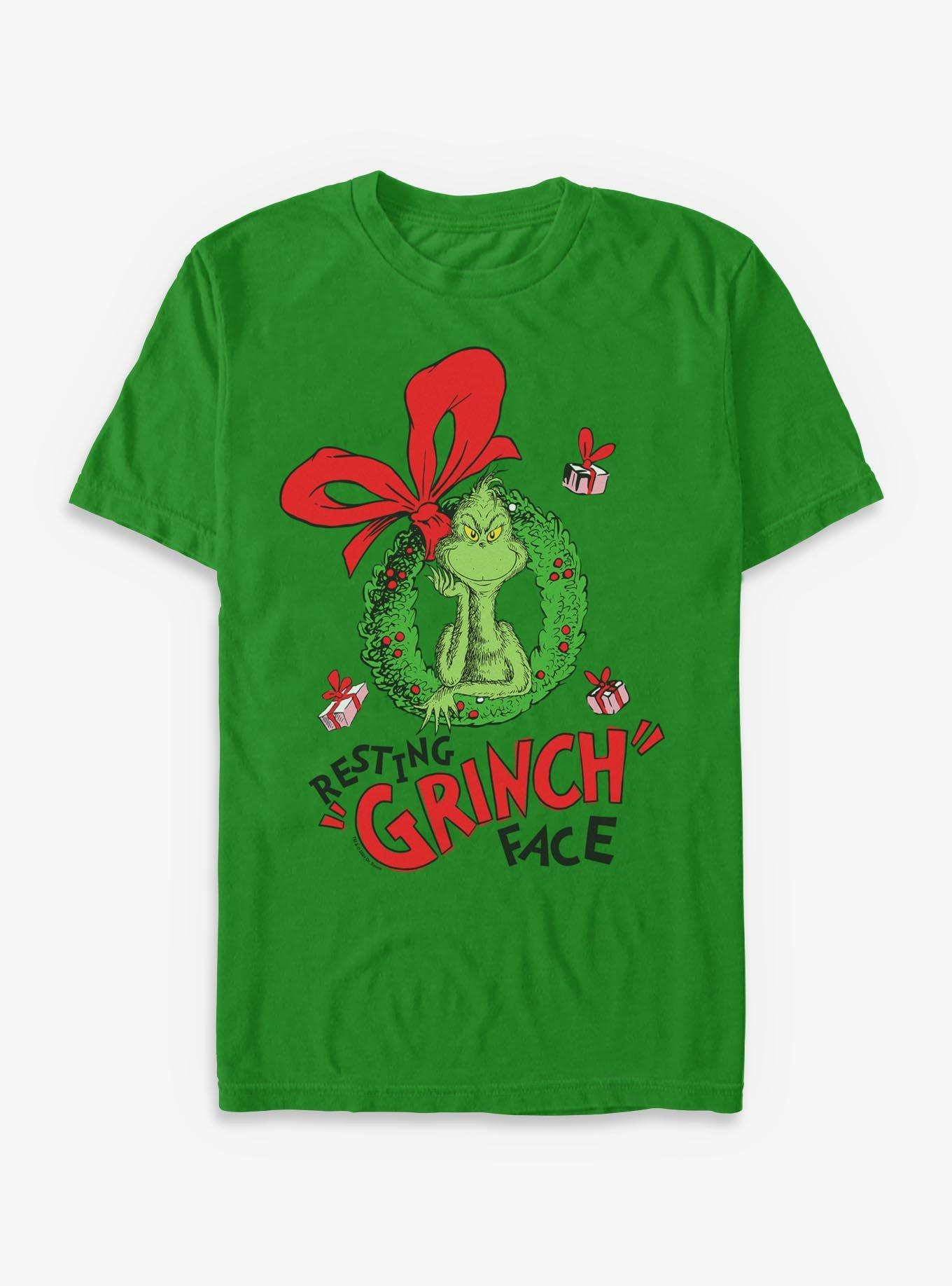 Dr. Seuss How The Grinch Stole Christmas Resting Grinch Face T-Shirt