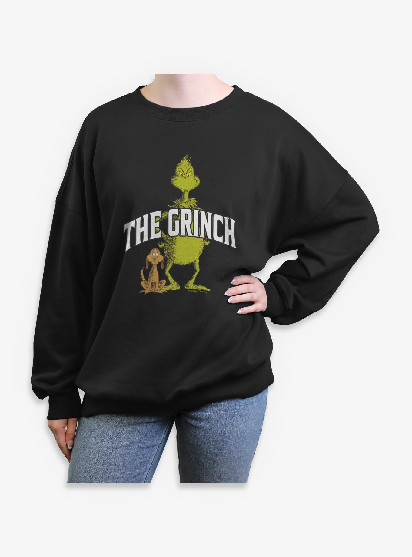 Dr. Seuss How The Grinch Stole Christmas Grinch And Max Girls Oversized Sweatshirt