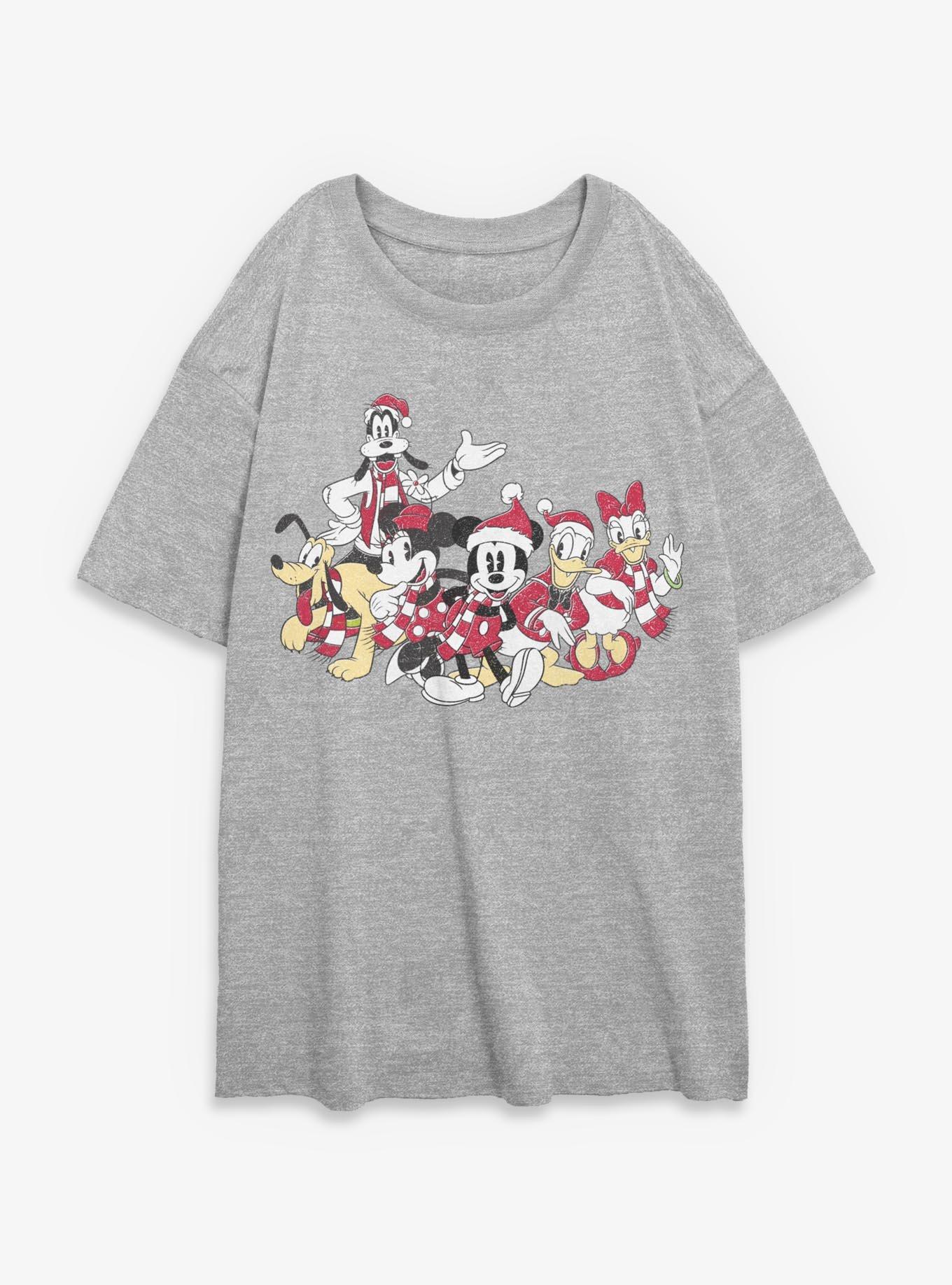 Disney Mickey Mouse Christmas Crews Girls Oversized T-Shirt
