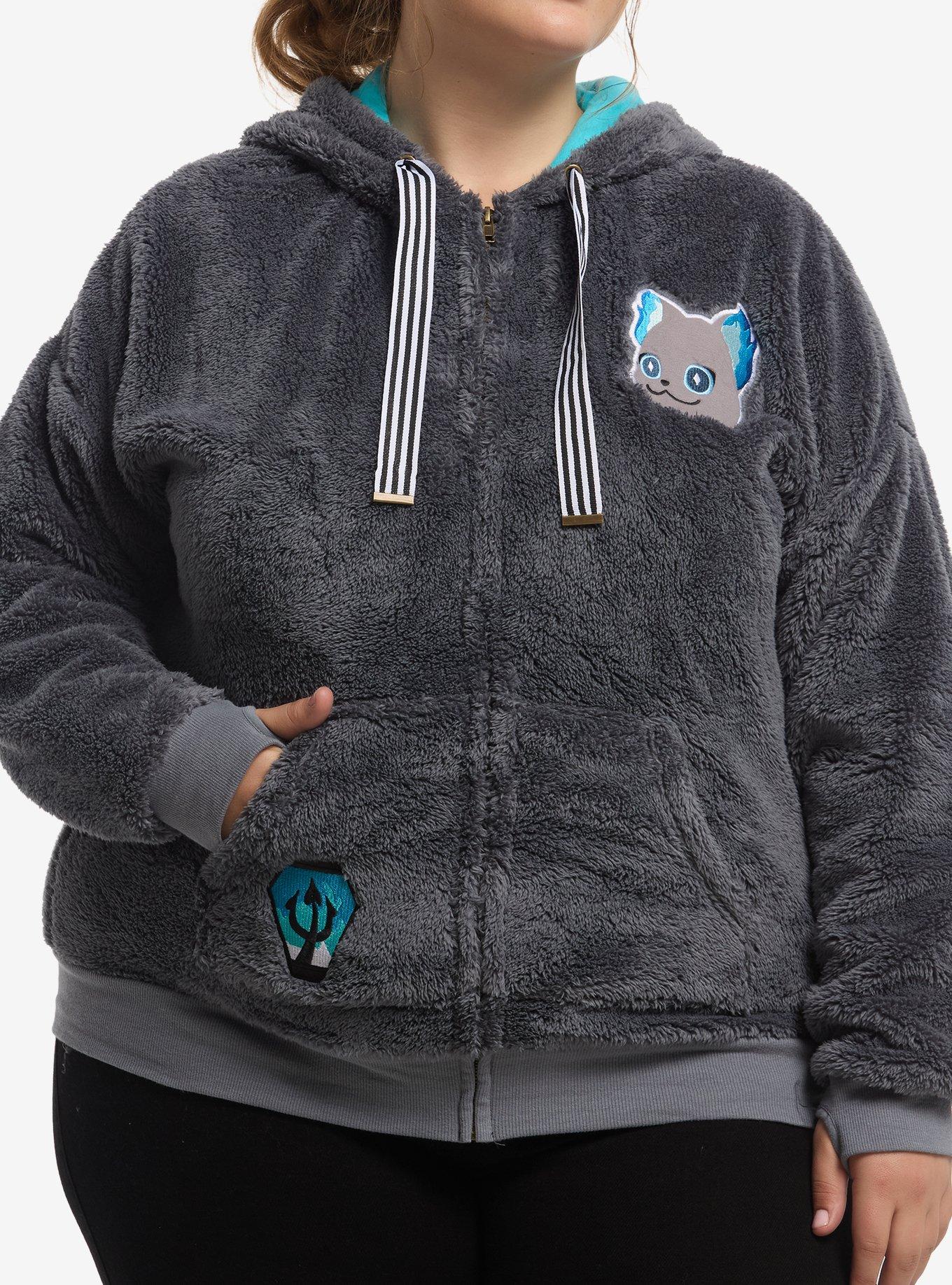 Disney Twisted-Wonderland Grim Fuzzy Girls Hoodie Plus Size, , hi-res