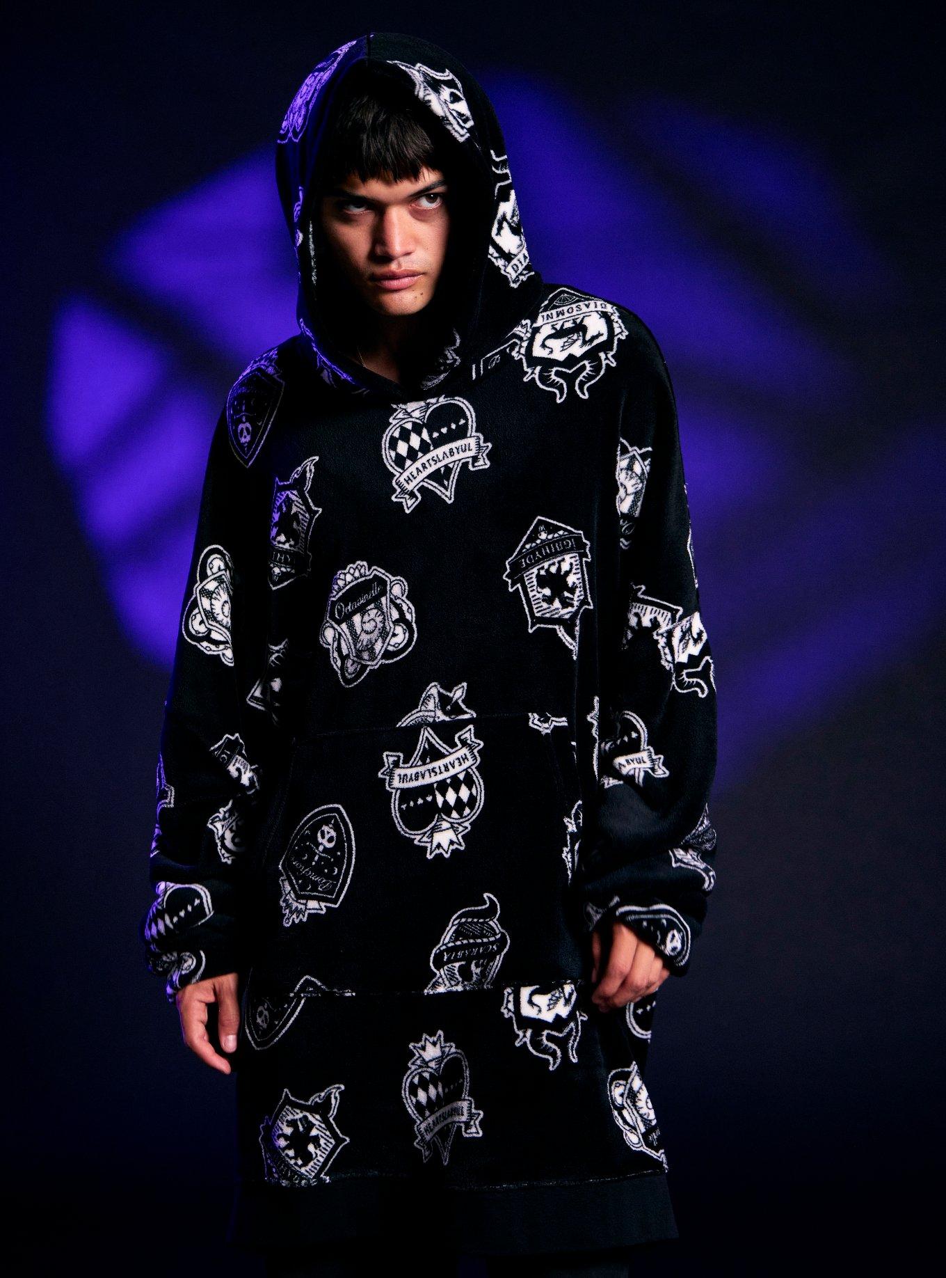 Disney Twisted-Wonderland House Crest Fuzzy Oversized Hoodie, , hi-res