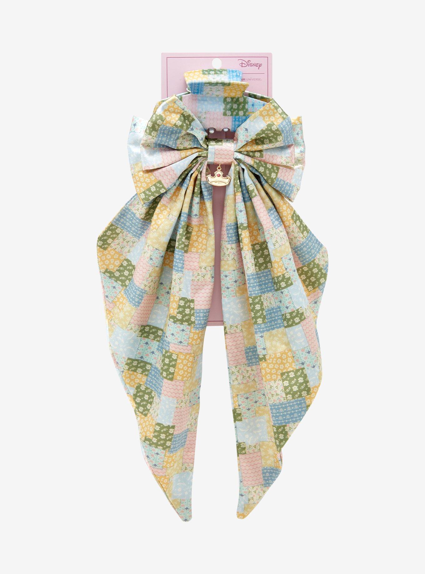 Disney Princess Patchwork Quilt Hair Bow & Claw Clip Set &mdash; BoxLunch Exclusive, , hi-res