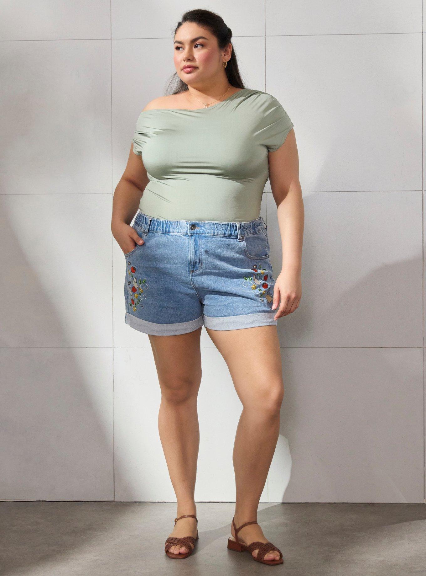 Studio Ghibli&reg; My Neighbor Totoro Veggies Embroidered Women's Plus Size High Waisted Shorts - BoxLunch Exclusive, , hi-res