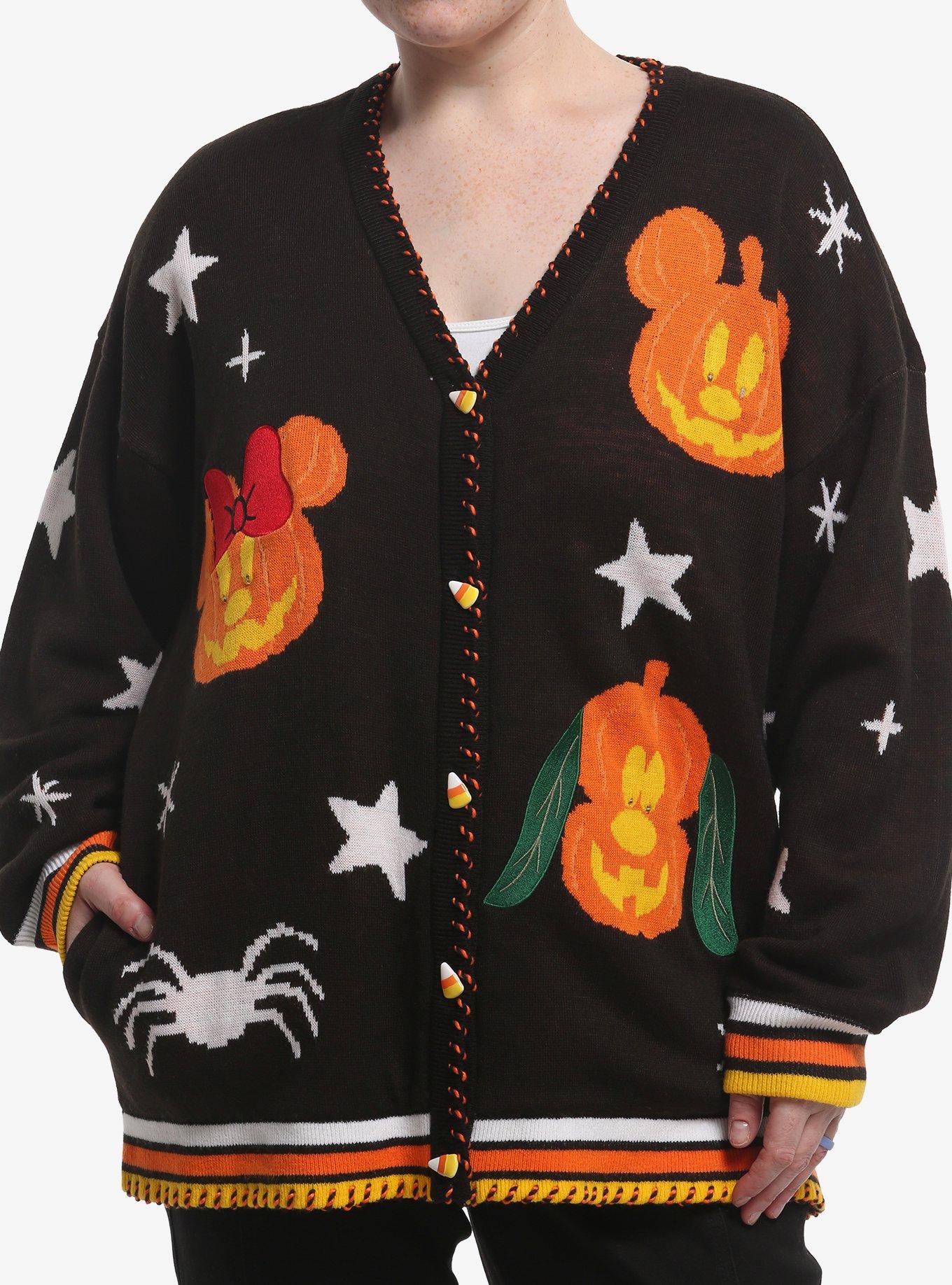 Her Universe Disney Halloween Light-Up Pumpkin Cardigan Plus Size, , hi-res