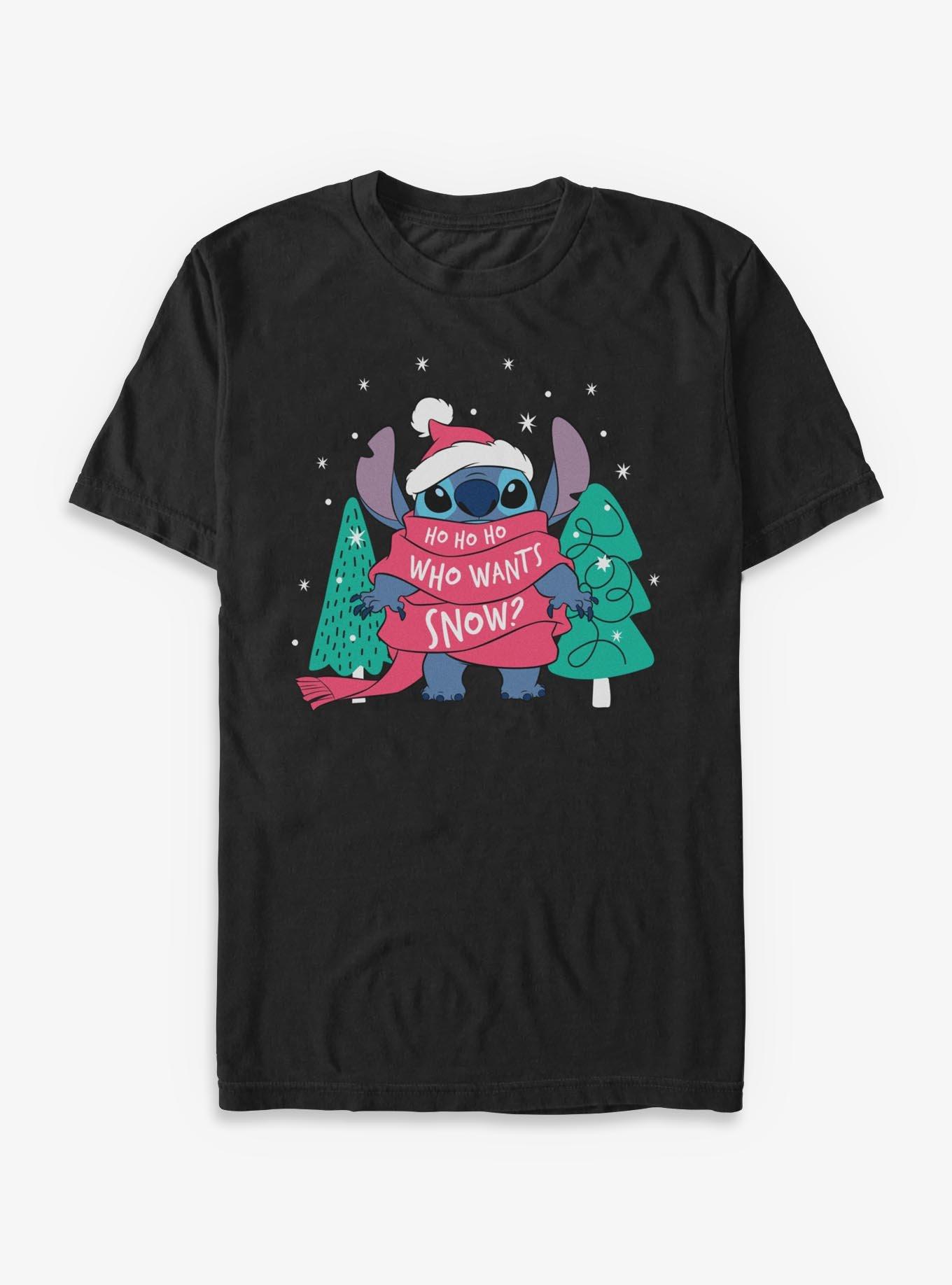 Disney Lilo & Stitch Ho Ho Ho Who Wants Snow T-Shirt