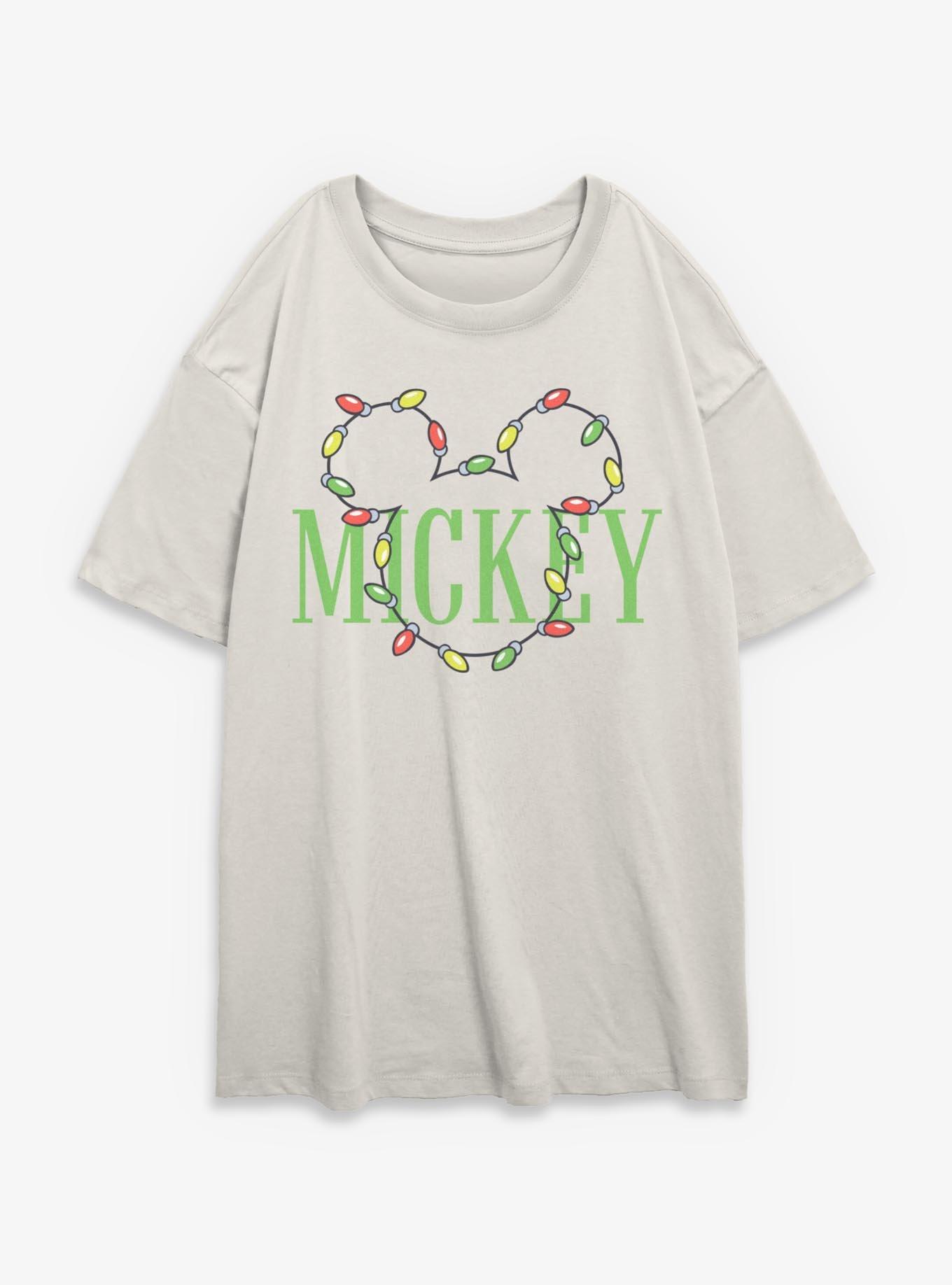 Disney Mickey Mouse Christmas Lights Girls Oversized T-Shirt, , hi-res