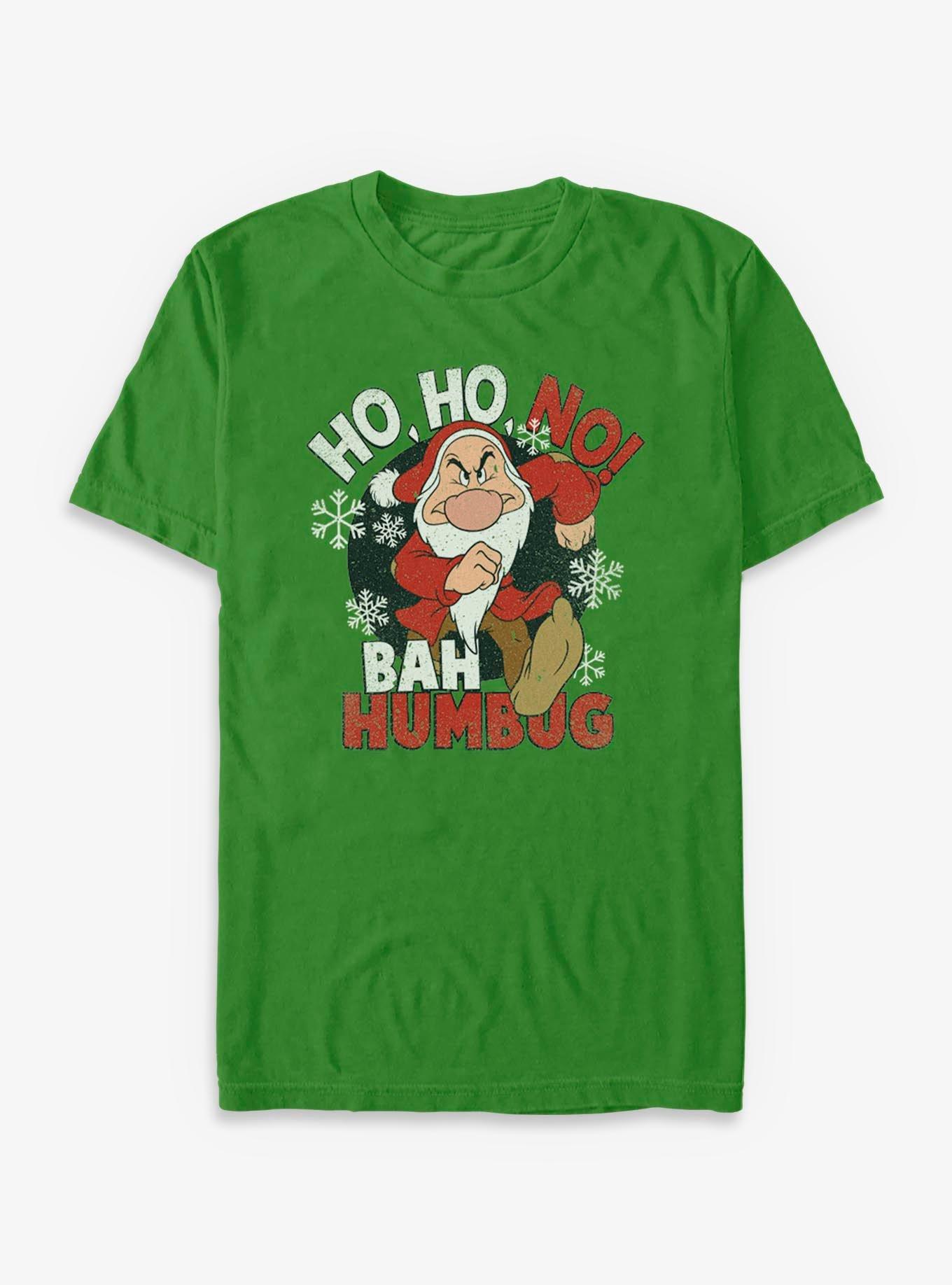 Disney Snow White Grumpy HO HO NO Bah Humbug T-Shirt