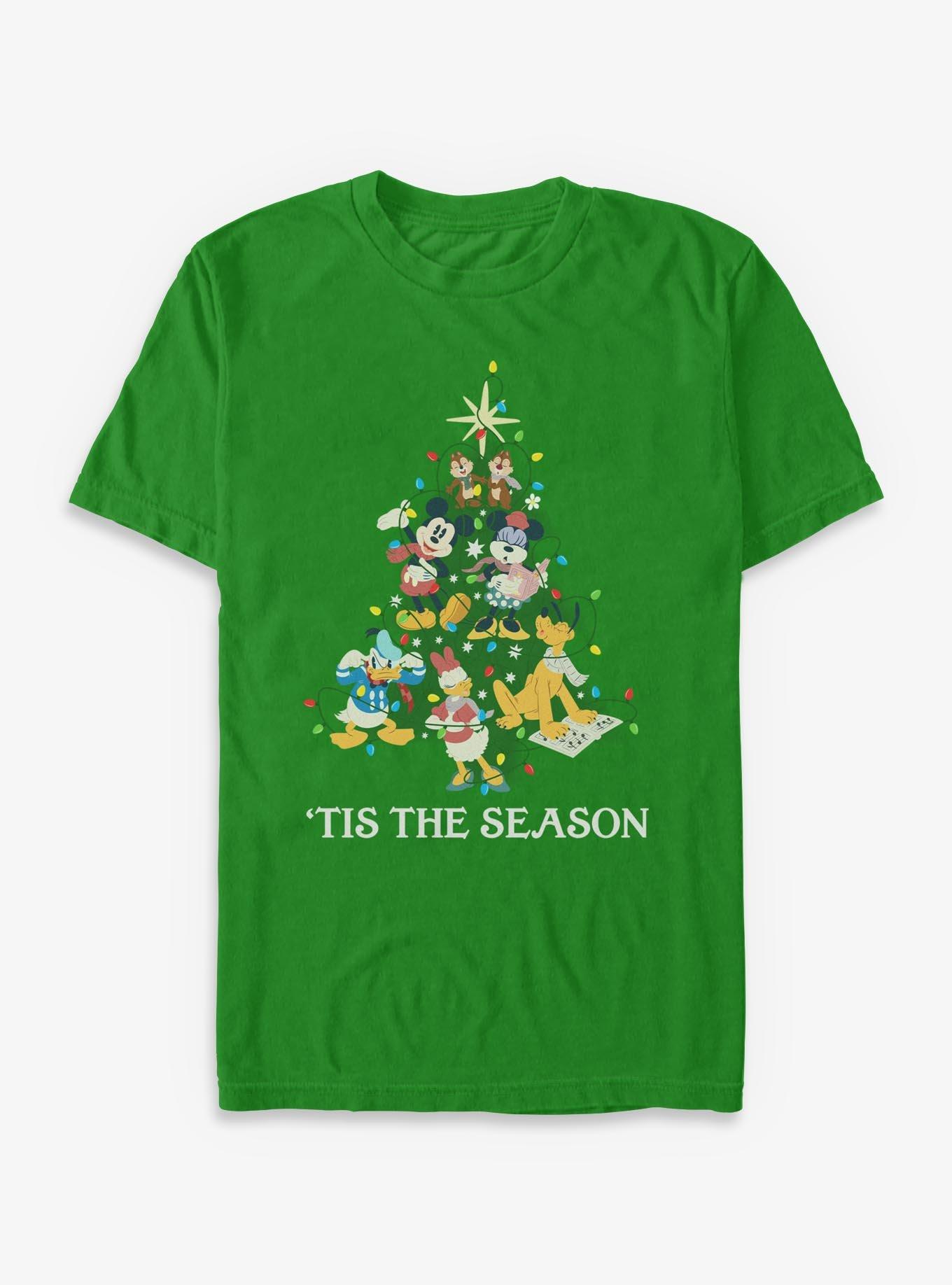 Disney Mickey Mouse Tis The Season Character Christmas Tree T-Shirt