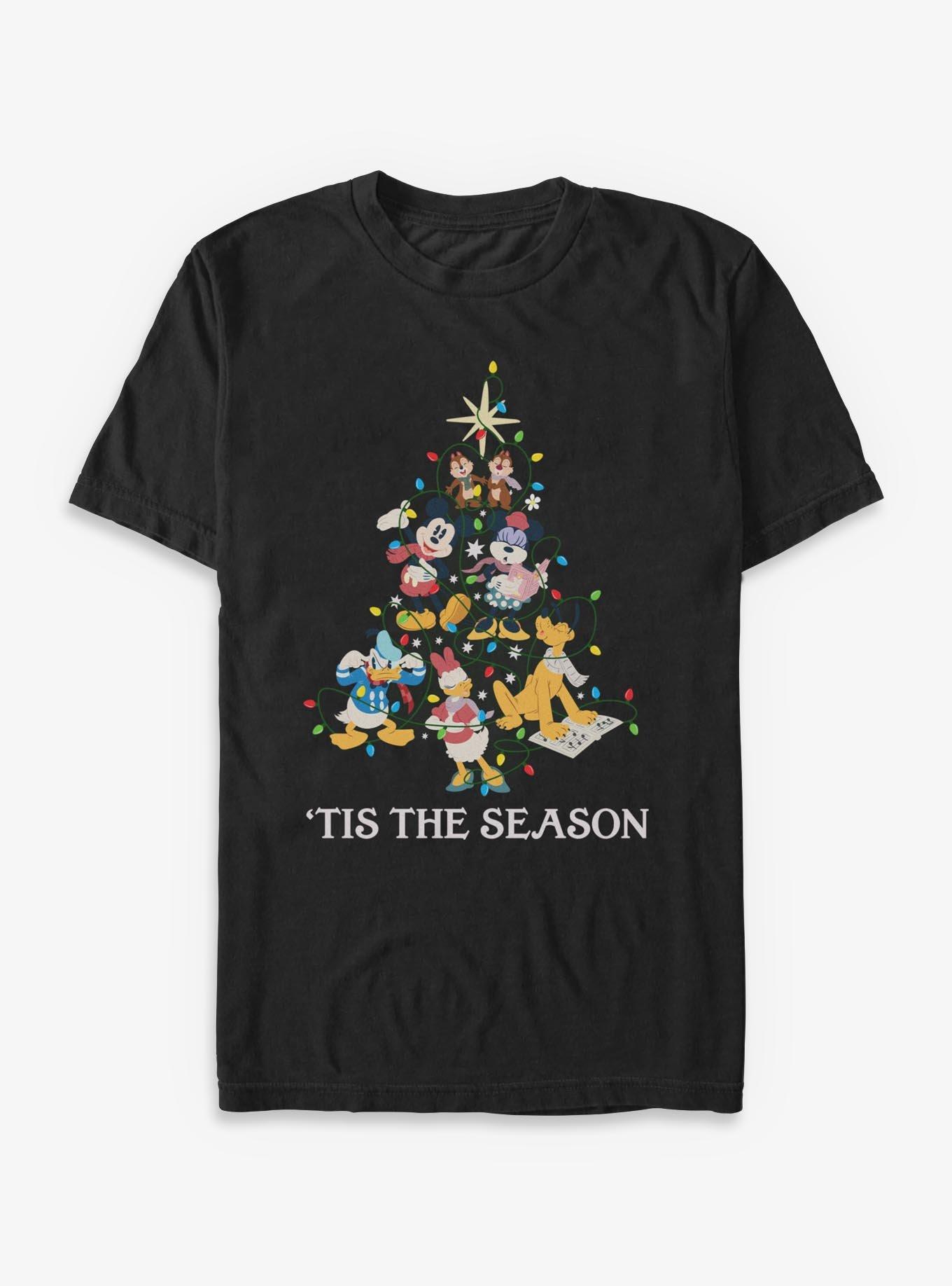 Disney Mickey Mouse Tis The Season Character Christmas Tree T-Shirt