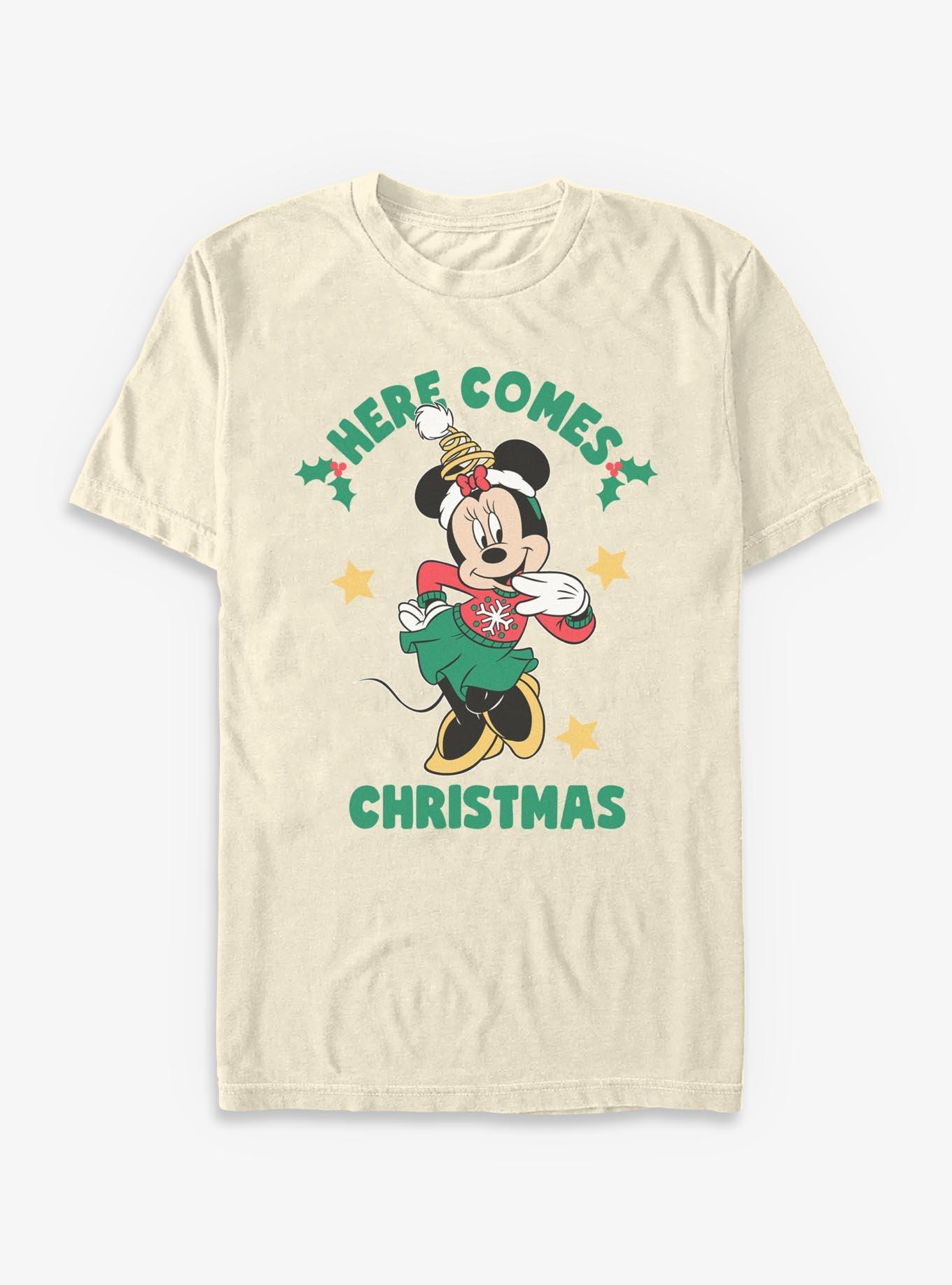 Disney Minnie Mouse Here Comes Christmas T-Shirt