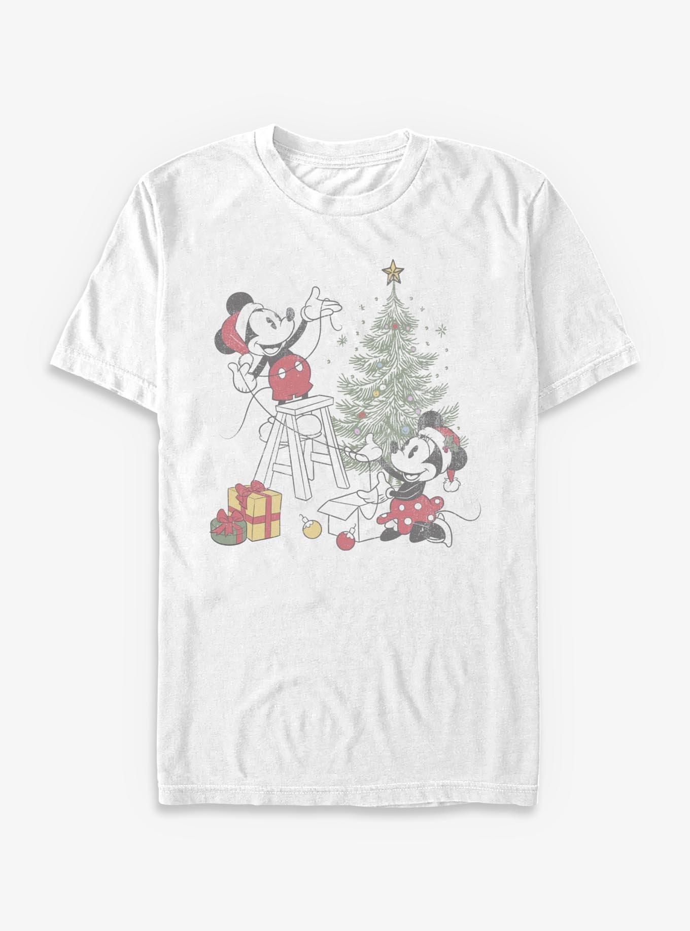 Disney Mickey Mouse Decorating The Christmas Tree T-Shirt
