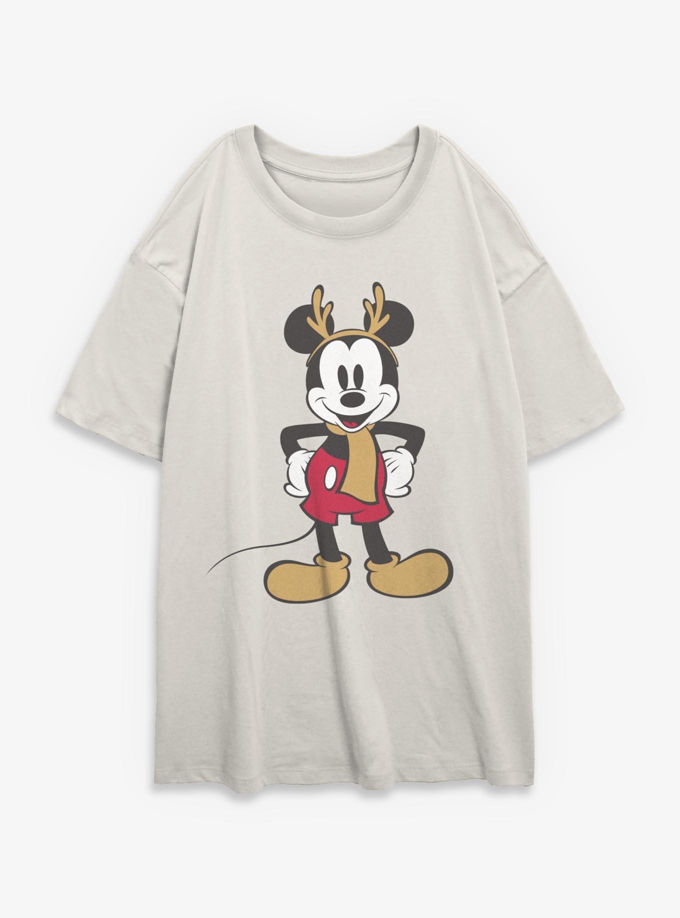 Disney Mickey Mouse Mickey Reindeer Ears Girls Oversized T-Shirt