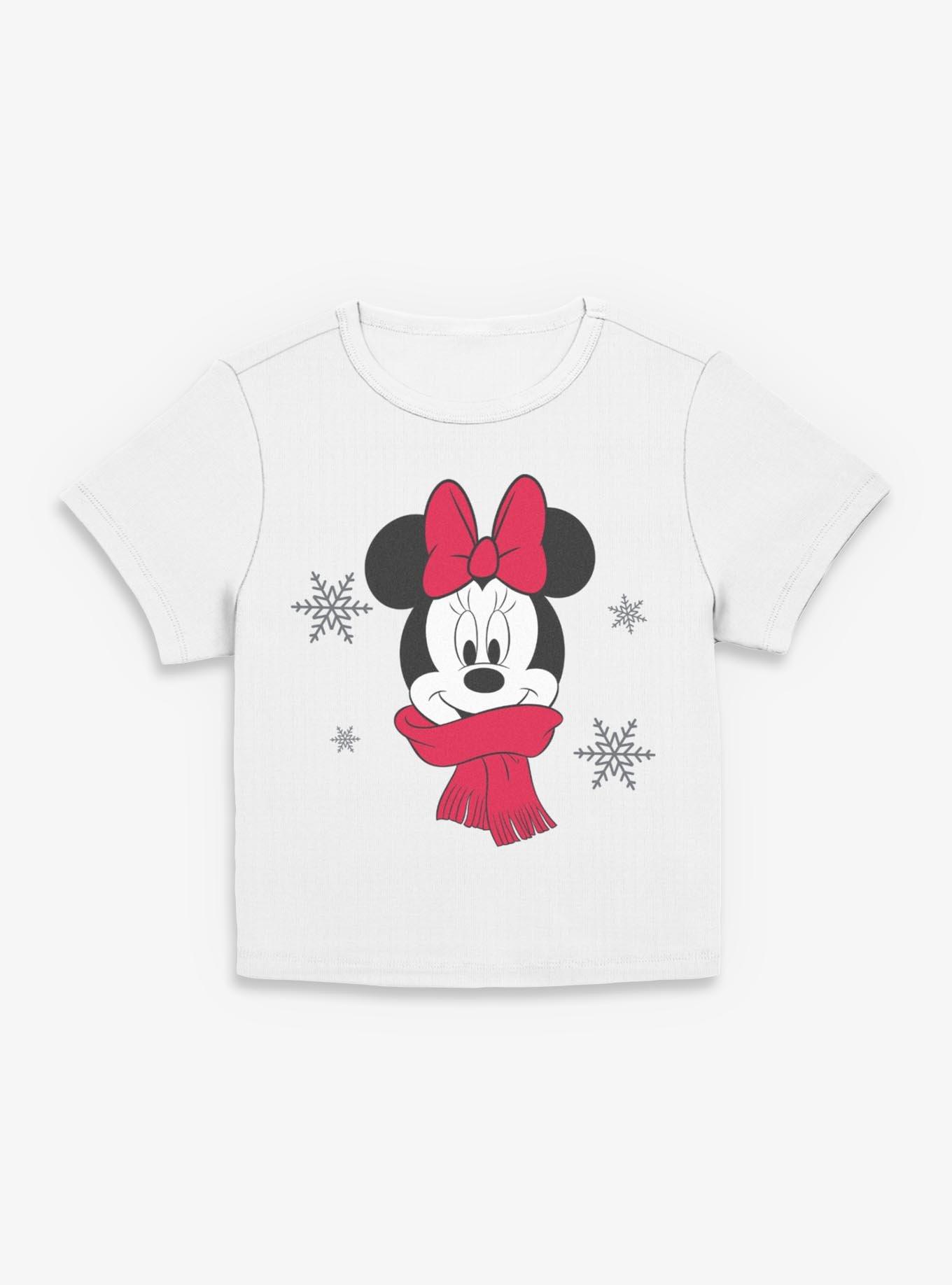 Disney Minnie Mouse Wrapped In A Scarf Christmas Girls Baby Tee, , hi-res