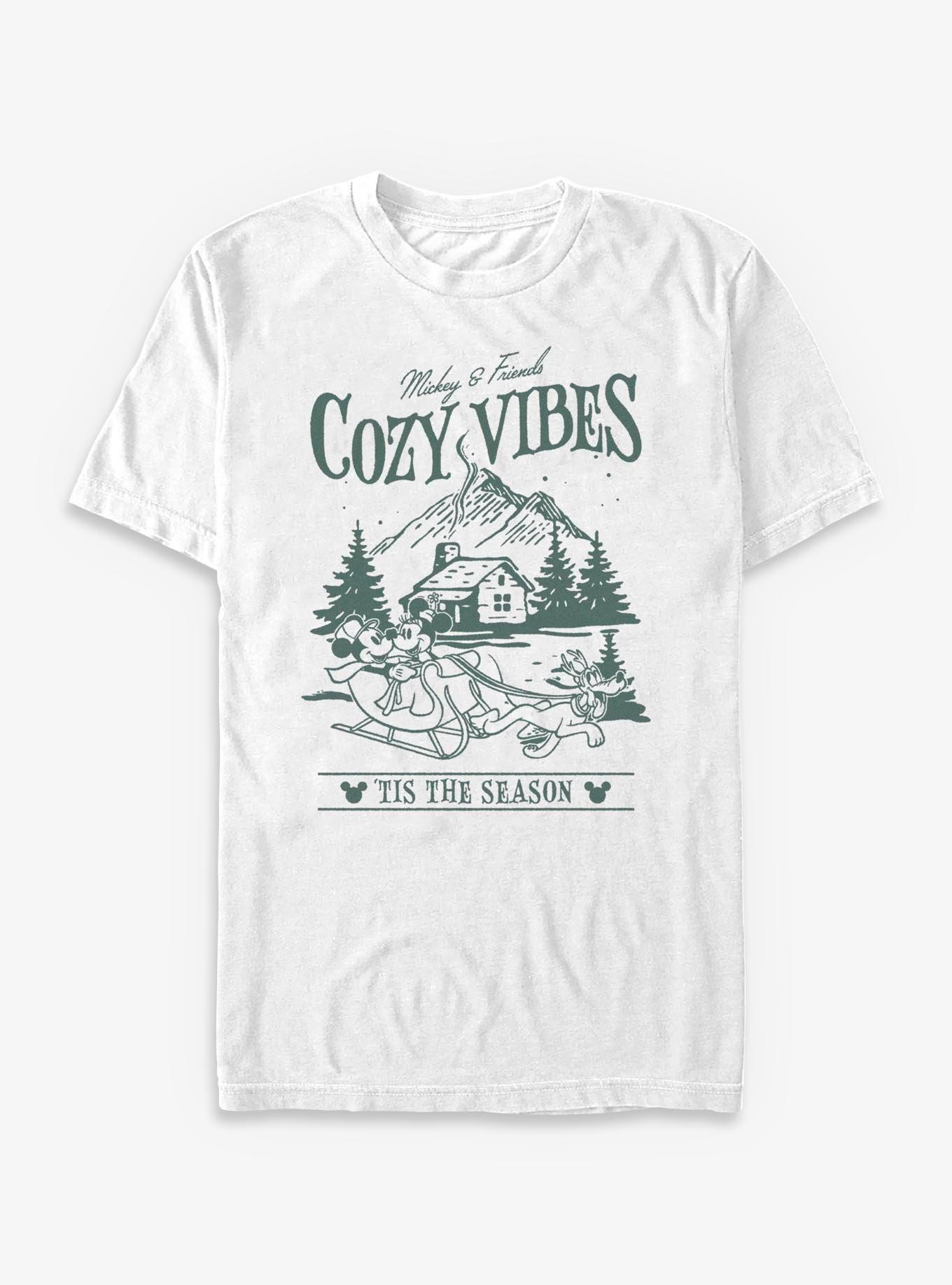 Disney Mickey Mouse Cozy Vibes Cabin Sleigh Ride T-Shirt
