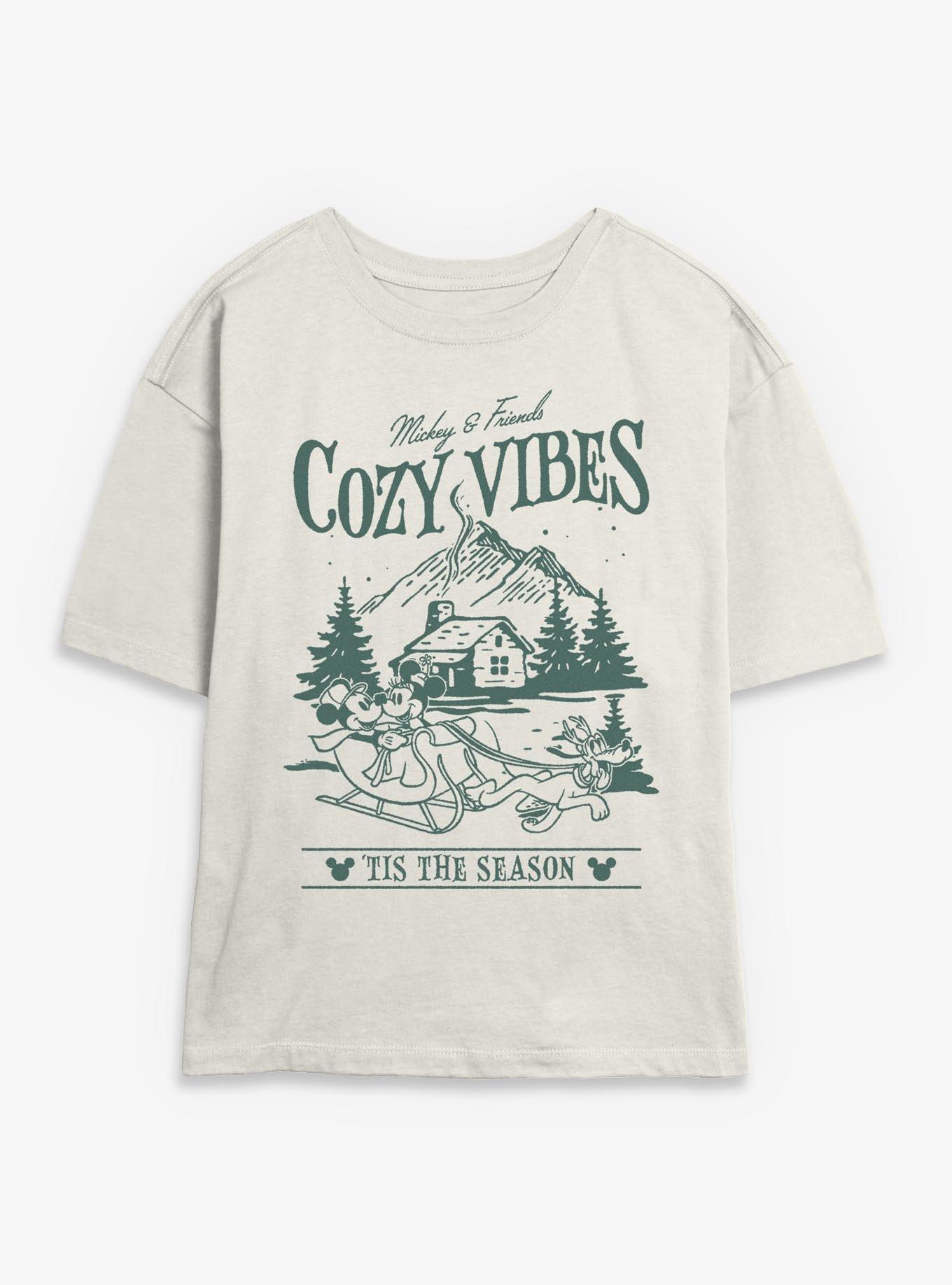 Disney Mickey Mouse Cozy Vibes Cabin Sleigh Ride Girls Skimmer T-Shirt, , hi-res