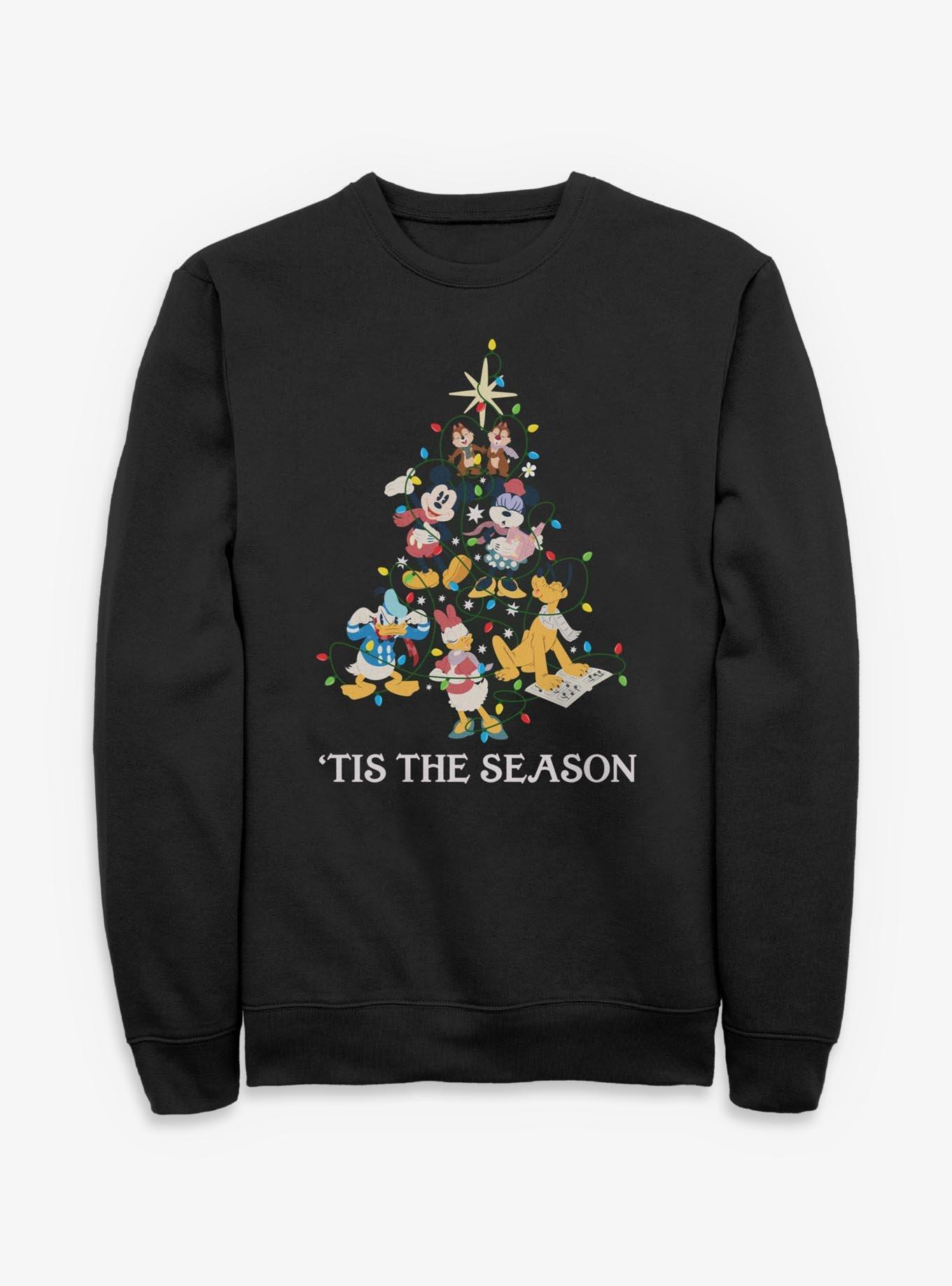 Disney Mickey Mouse Tis The Season Character Christmas Tree Sweatshirt, , hi-res