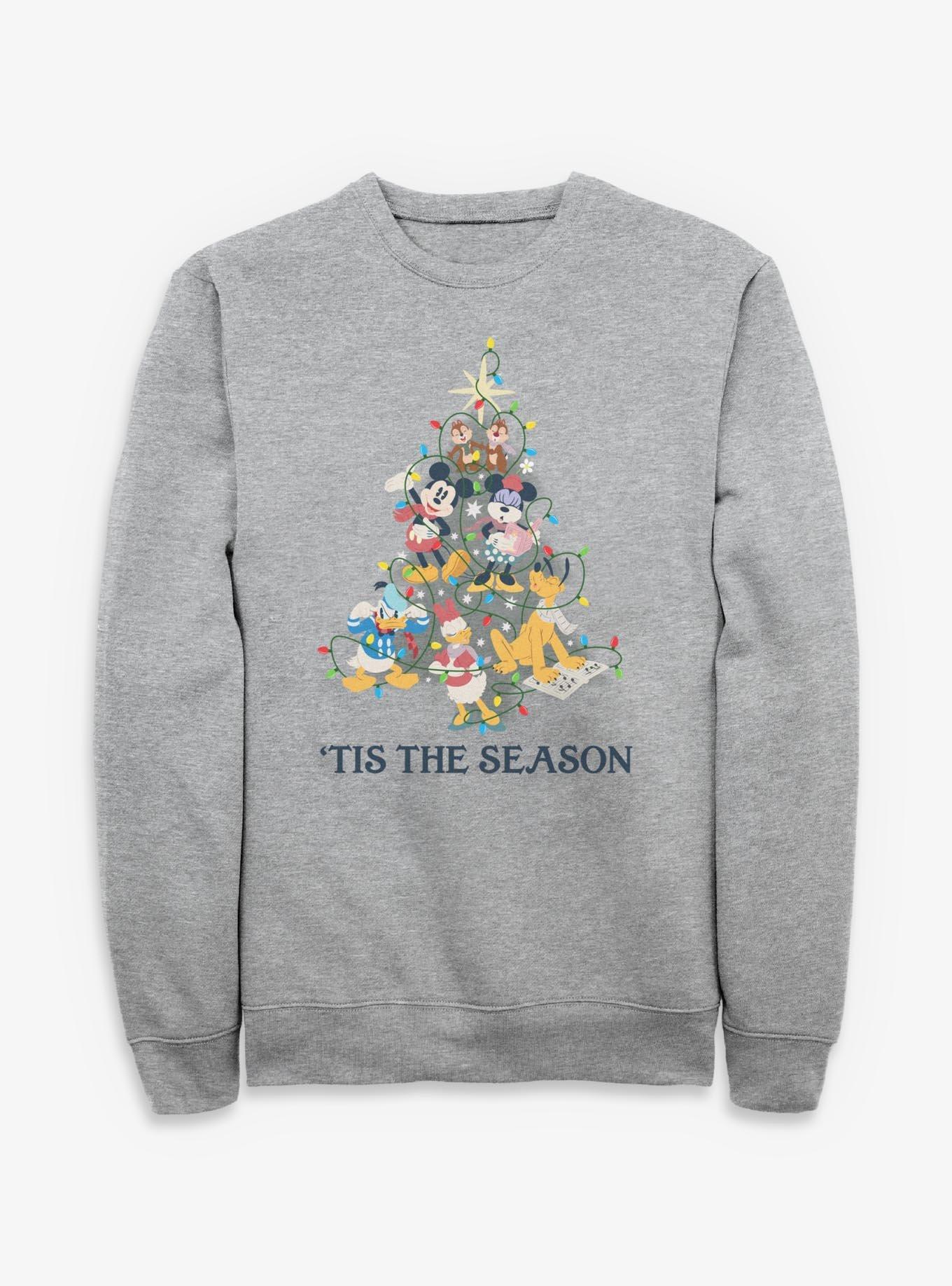 Disney Mickey Mouse Tis The Season Character Christmas Tree Sweatshirt