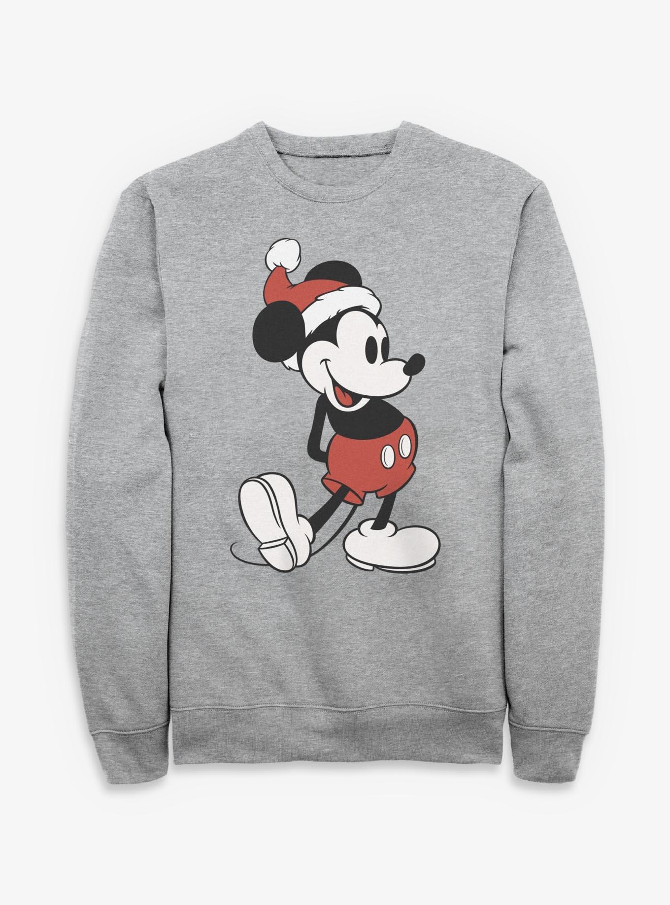 Disney Mickey Mouse Classic Mickey In Santa Hat Sweatshirt