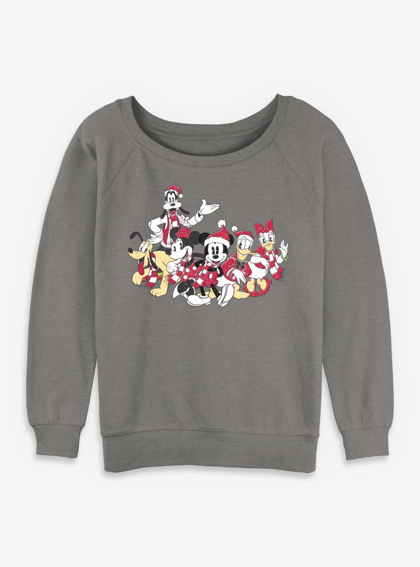Disney Mickey Mouse Christmas Crews Girls Slouchy Sweatshirt
