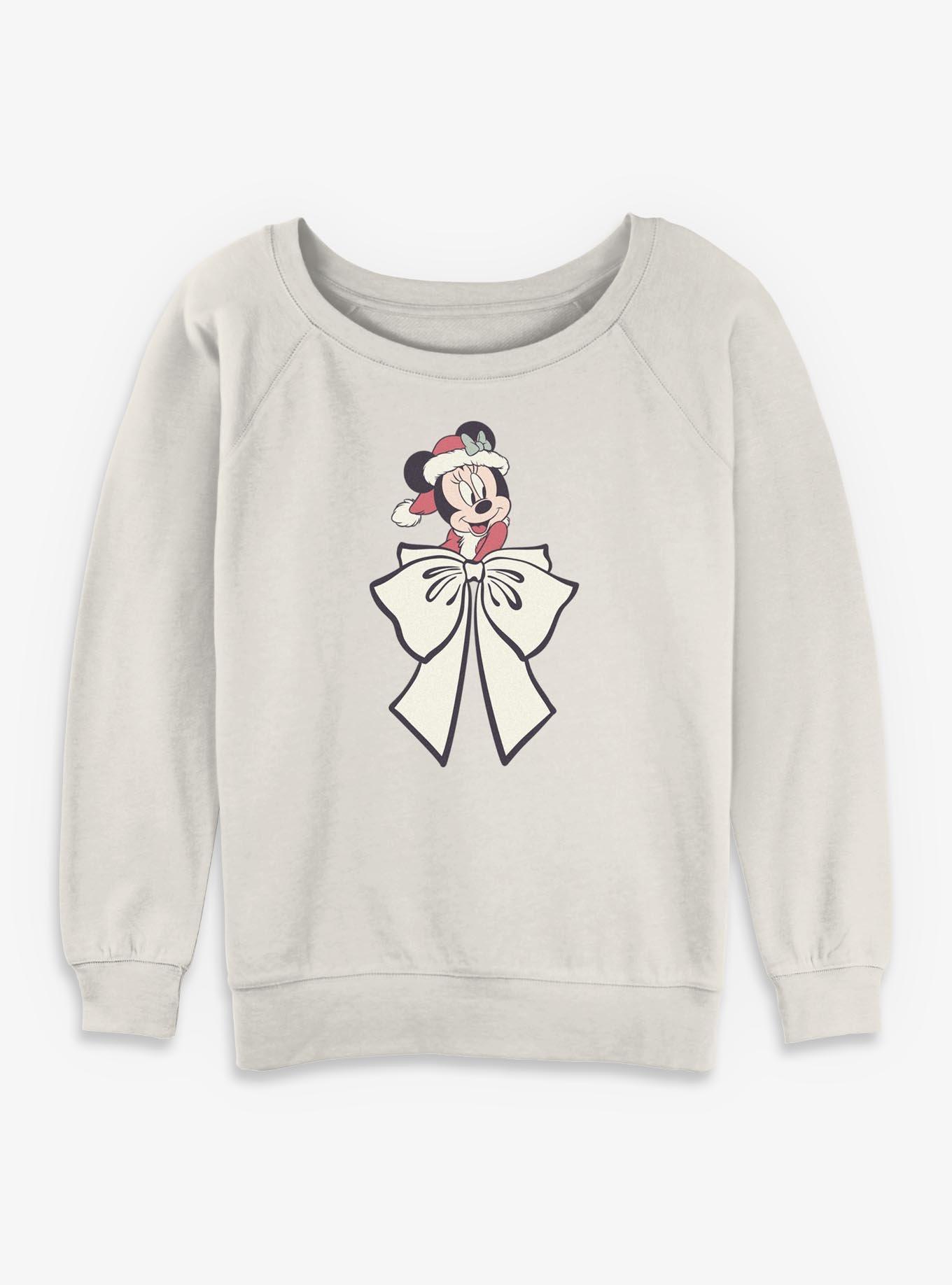 Disney Minnie Mouse Mrs. Claus Bow Girls Slouchy Sweatshirt