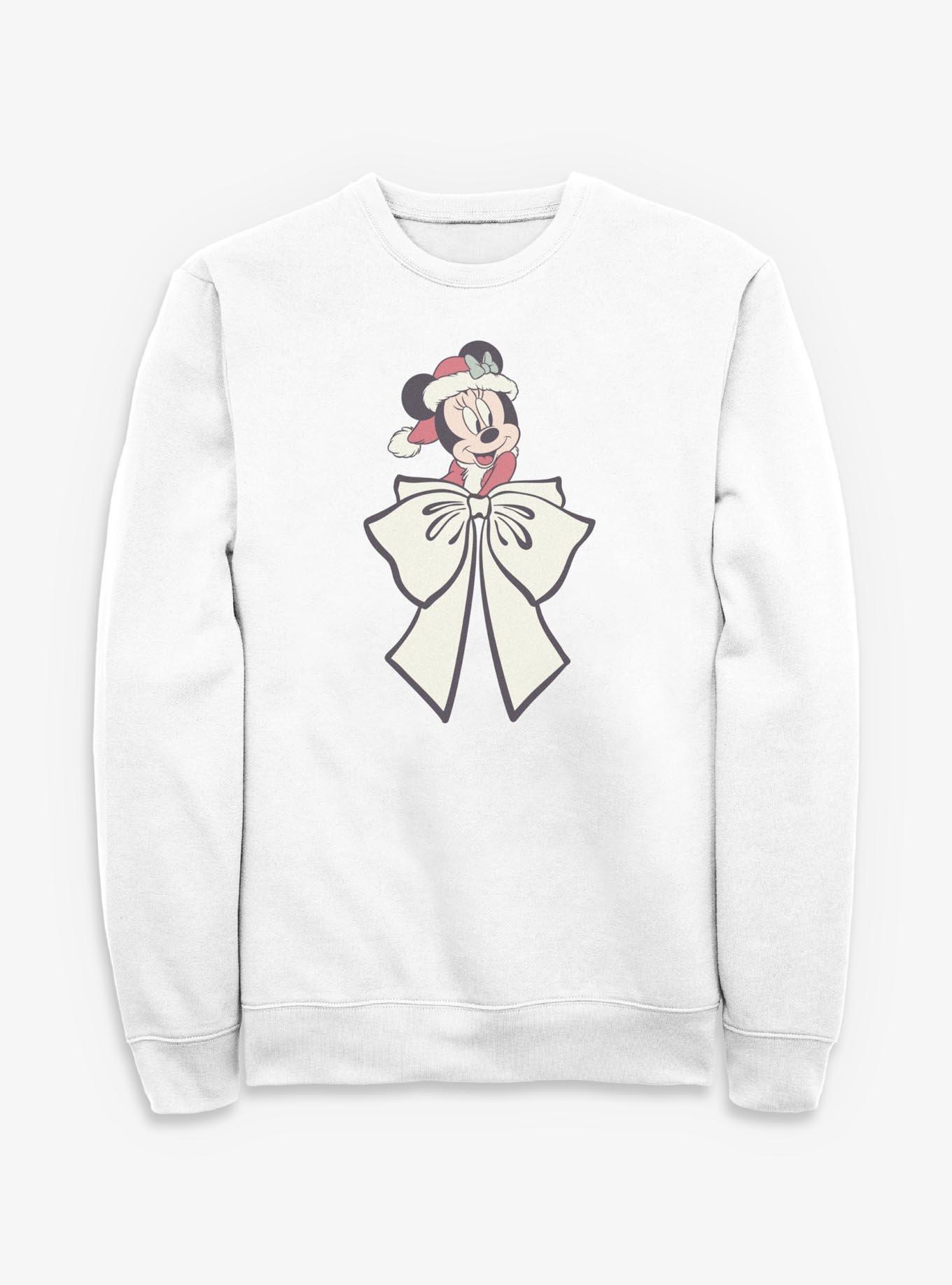 Disney Minnie Mouse Mrs. Claus Bow Sweatshirt, , hi-res