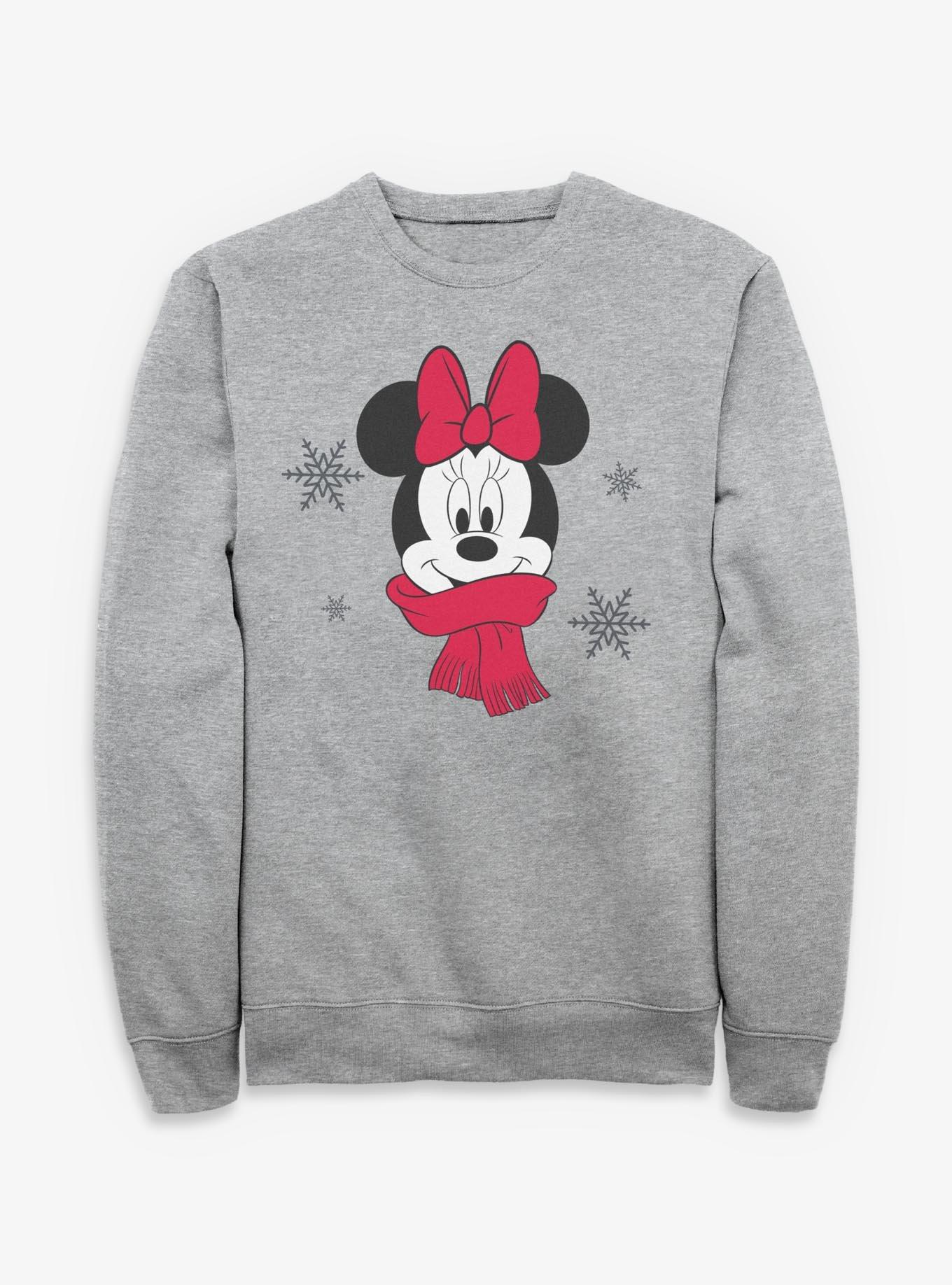 Disney Minnie Mouse Wrapped In A Scarf Christmas Sweatshirt, , hi-res
