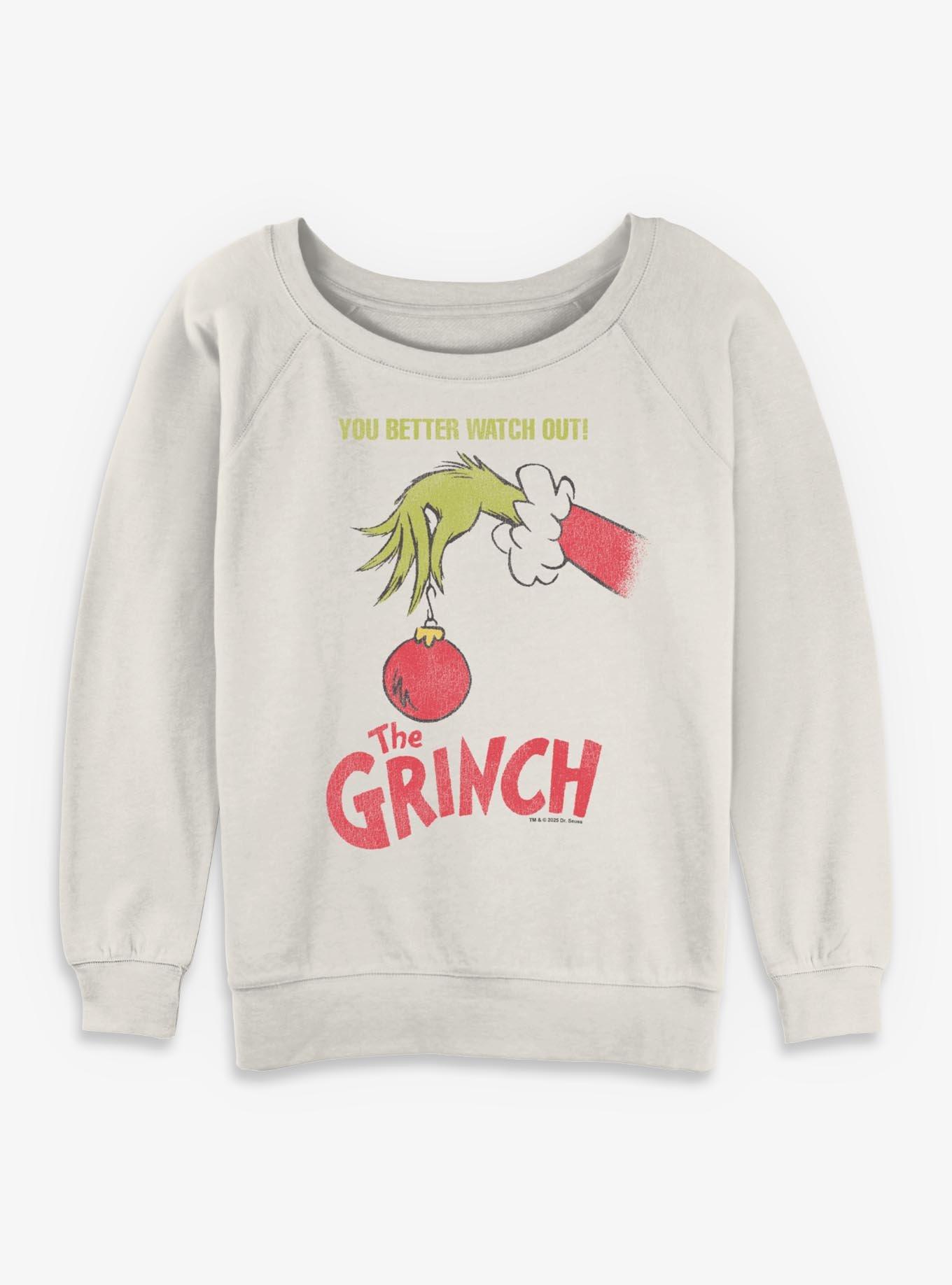 Dr. Seuss How The Grinch Stole Christmas Dangle Girls Slouchy Sweatshirt, , hi-res