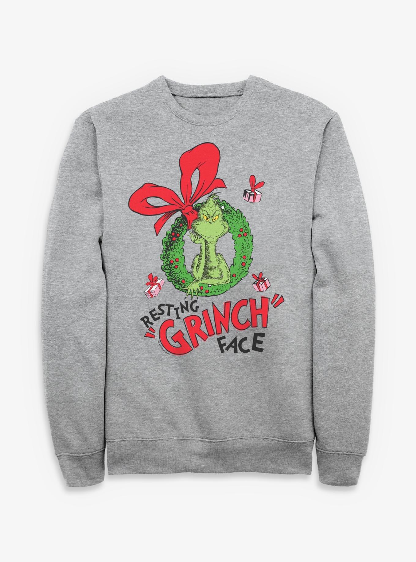 Dr. Seuss How The Grinch Stole Christmas Resting Grinch Face Sweatshirt, , hi-res