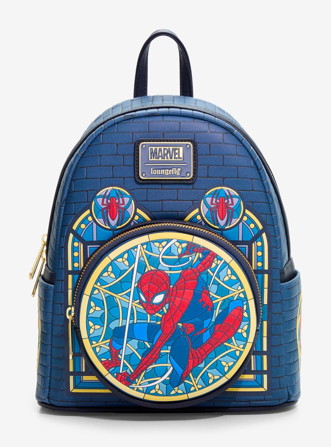 Loungefly Marvel Spider-Man Stained Glass Portrait Mini Backpack - BoxLunch Exclusive, , hi-res