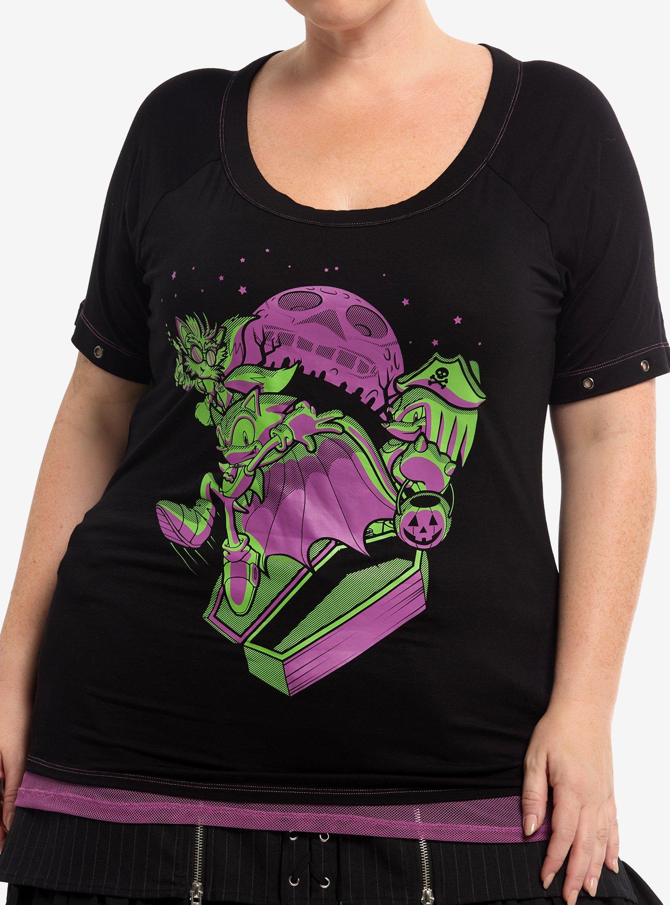 Sonic The Hedgehog Halloween Destructed Girls T-Shirt Plus Size