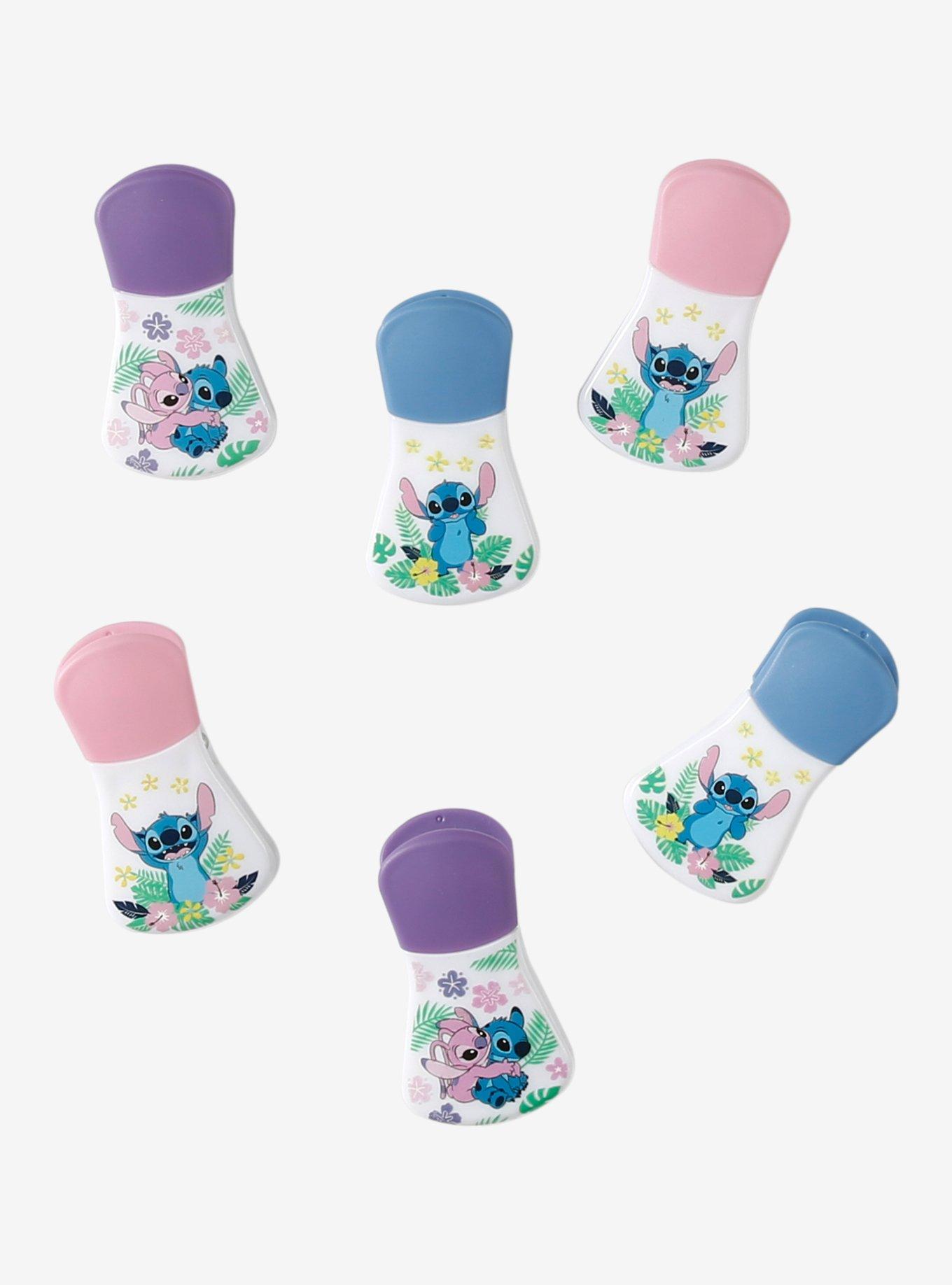 Disney Stitch & Angel Floral Magnetic Bag Clip Set, , hi-res
