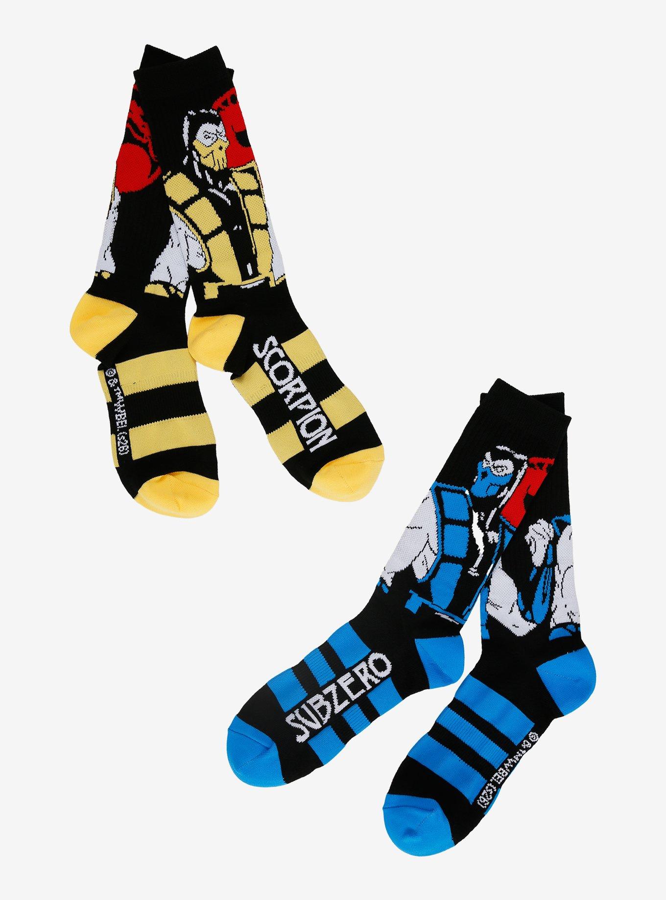 Mortal Kombat Scorpion & Sub-Zero Crew Socks 2 Pair, , hi-res