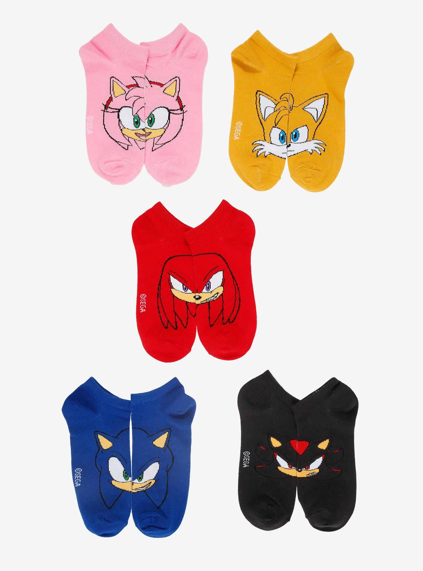 Sonic The Hedgehog Character No-Show Socks 5 Pair, , hi-res