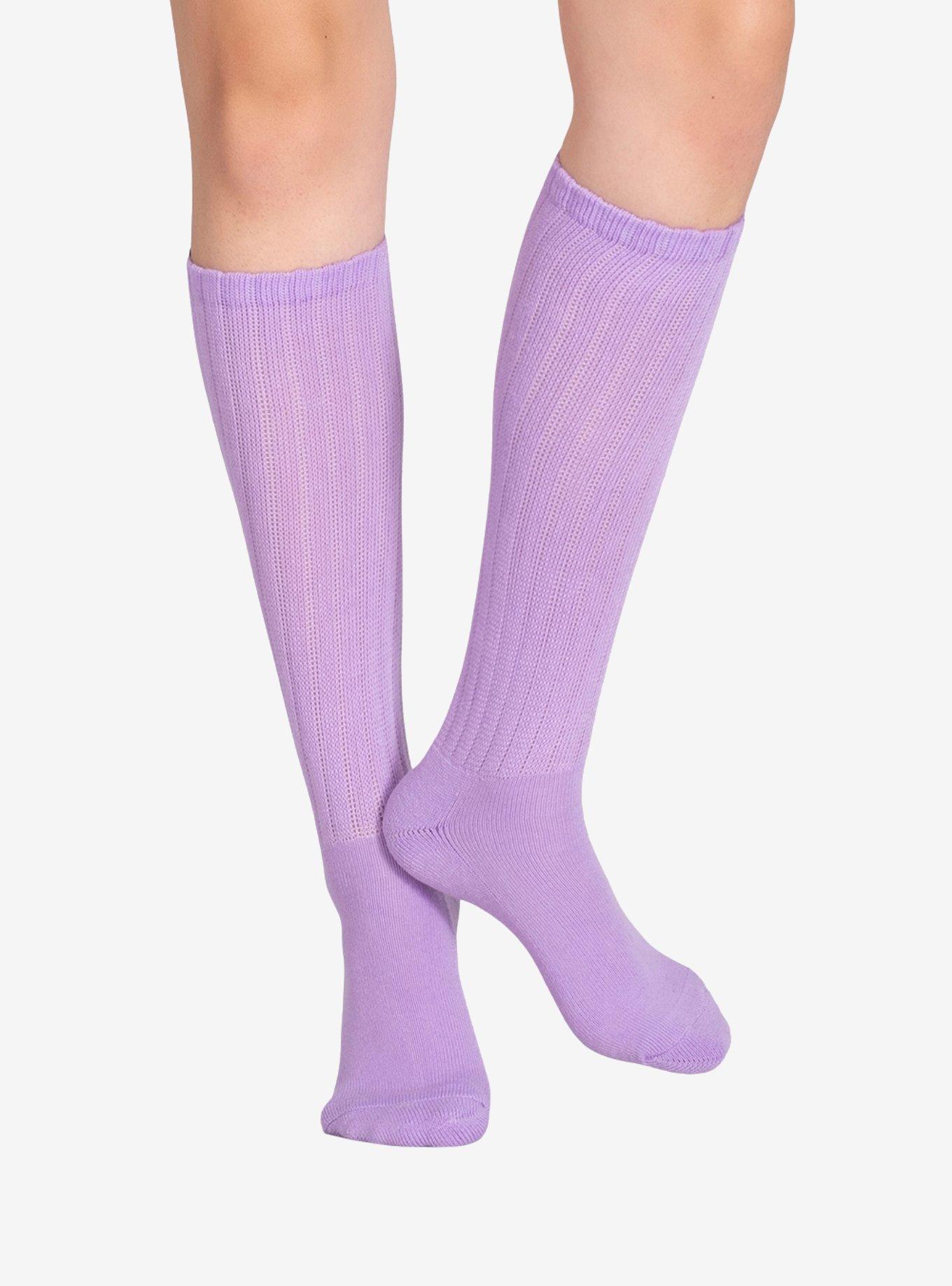 LECHERY Lilac Scrunch Scrunch Slouchy Socks, , hi-res