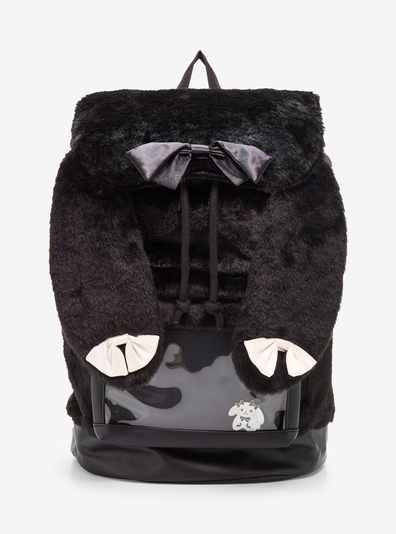 Black Bunny Ribbon Trinket Display Backpack, , hi-res