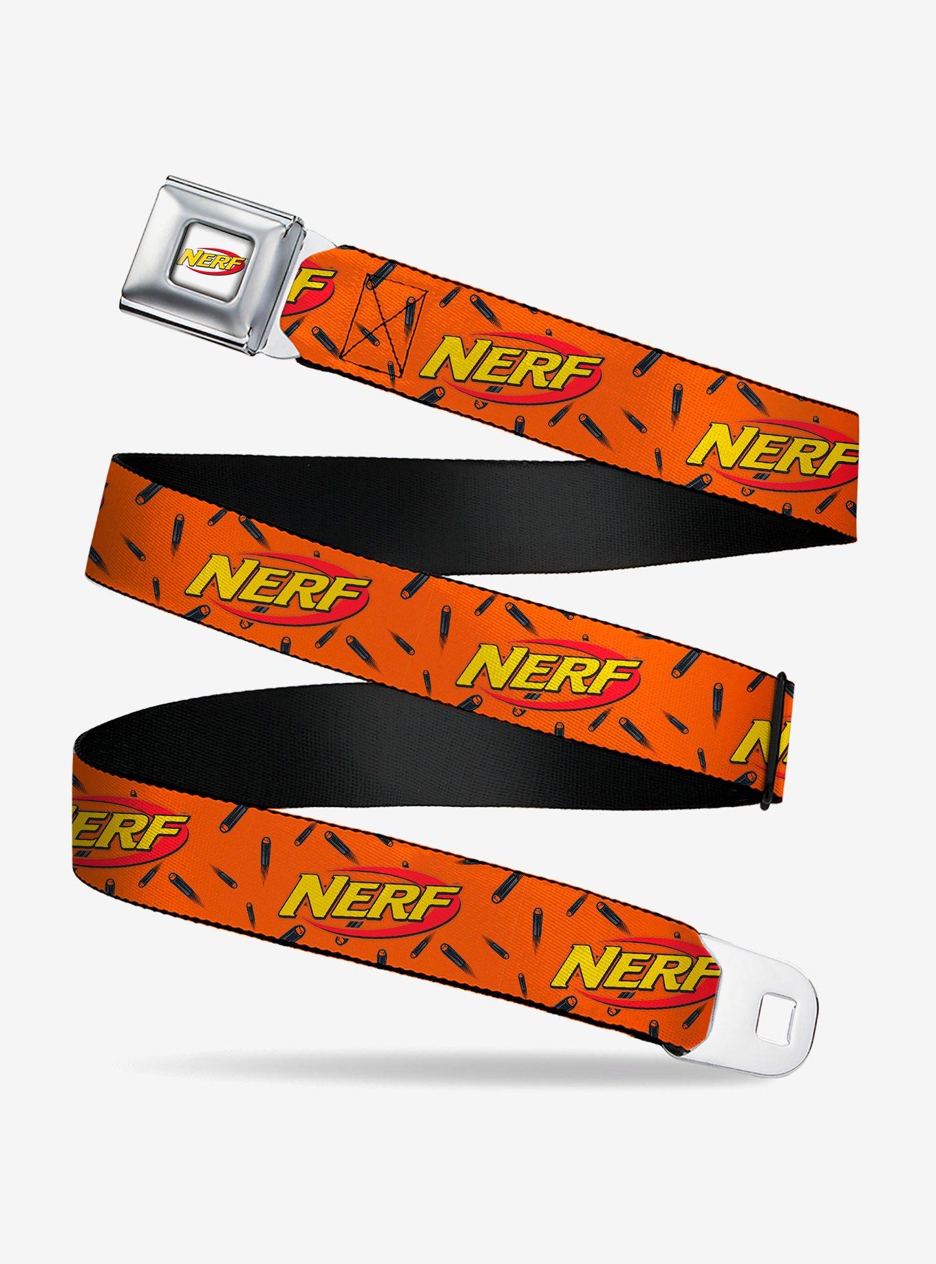 Nerf Logo Darts Scattered Black Seatbelt Buckle Belt