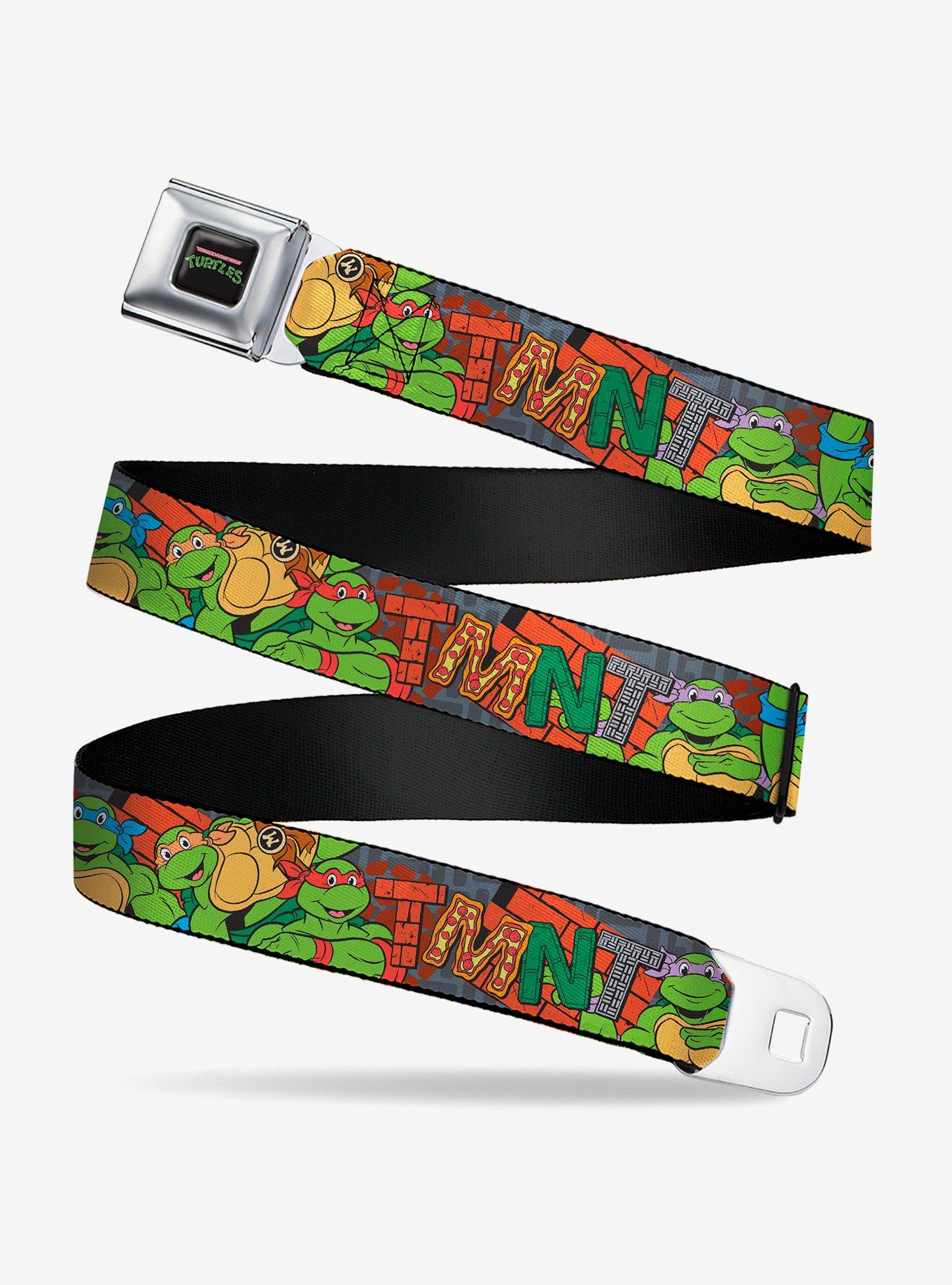 Teenage Mutant Ninja Turtles Icons Logo and Group Pose Seatbelt Buckle Belt, , hi-res