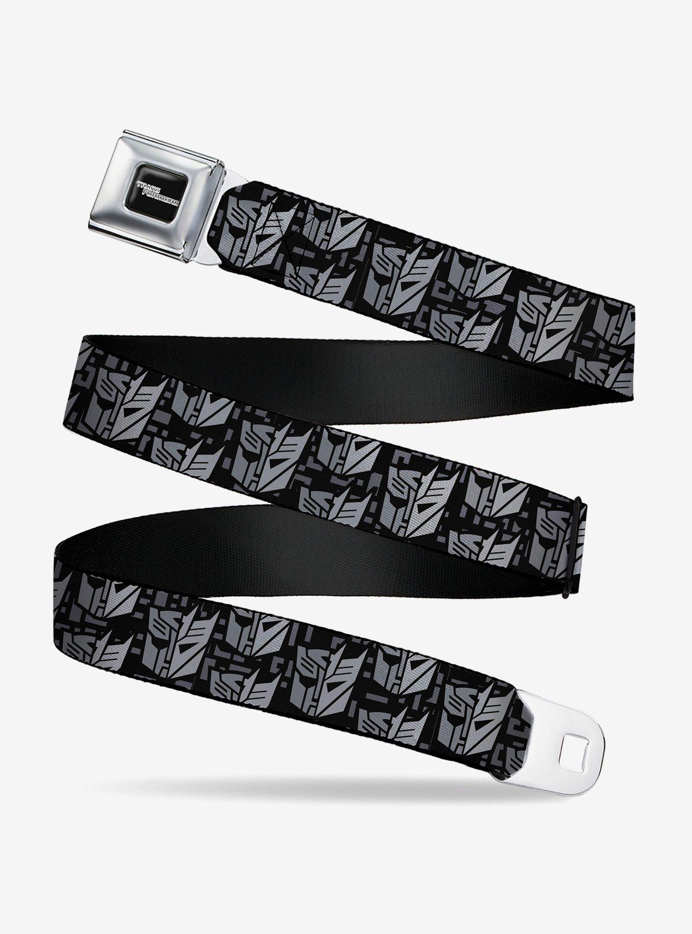 Transformers Autobot Decepticon Icon Split Black Grays Seatbelt Buckle Belt