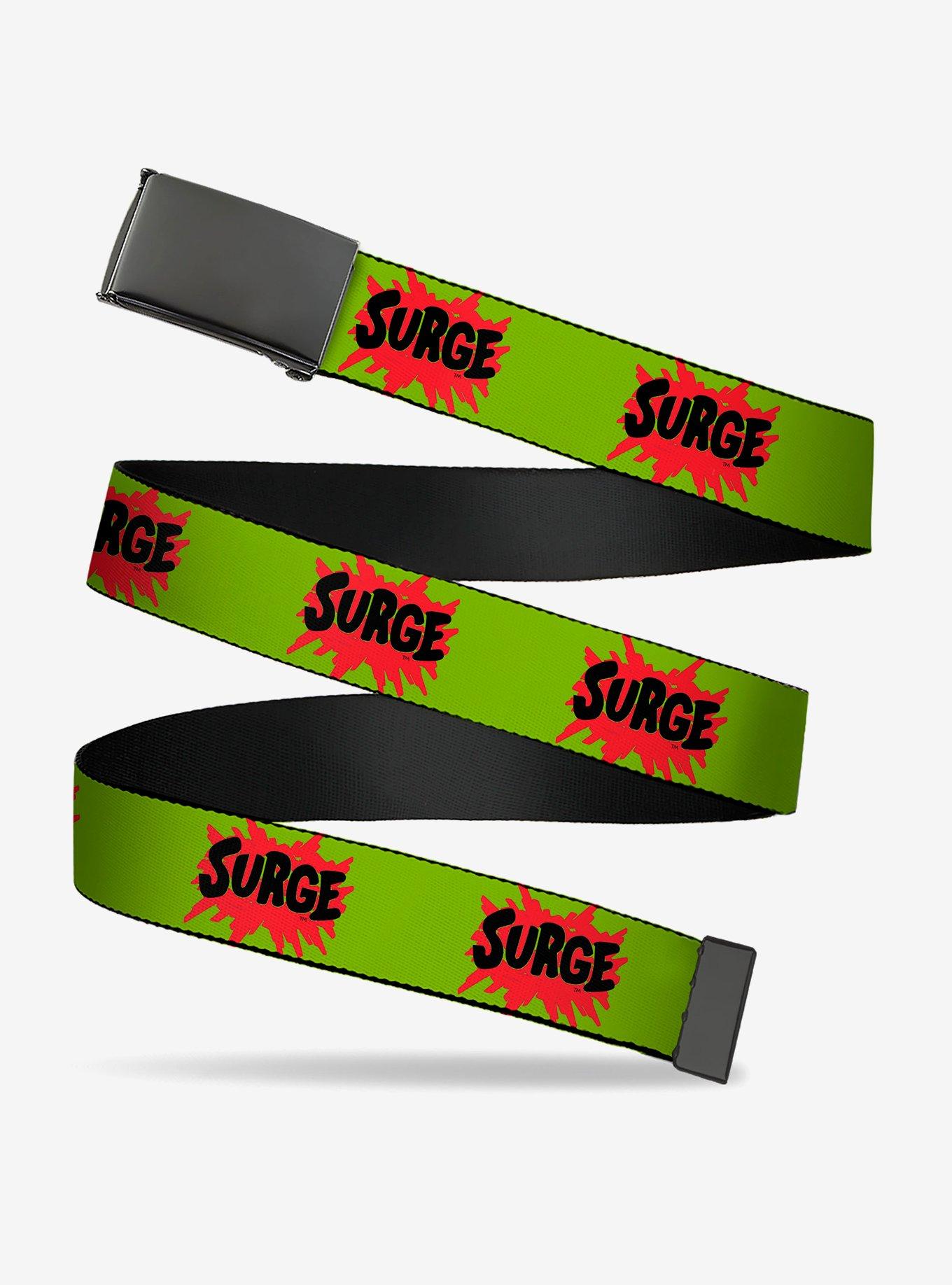 Surge Logo Black Clamp Buckle Belt, , hi-res