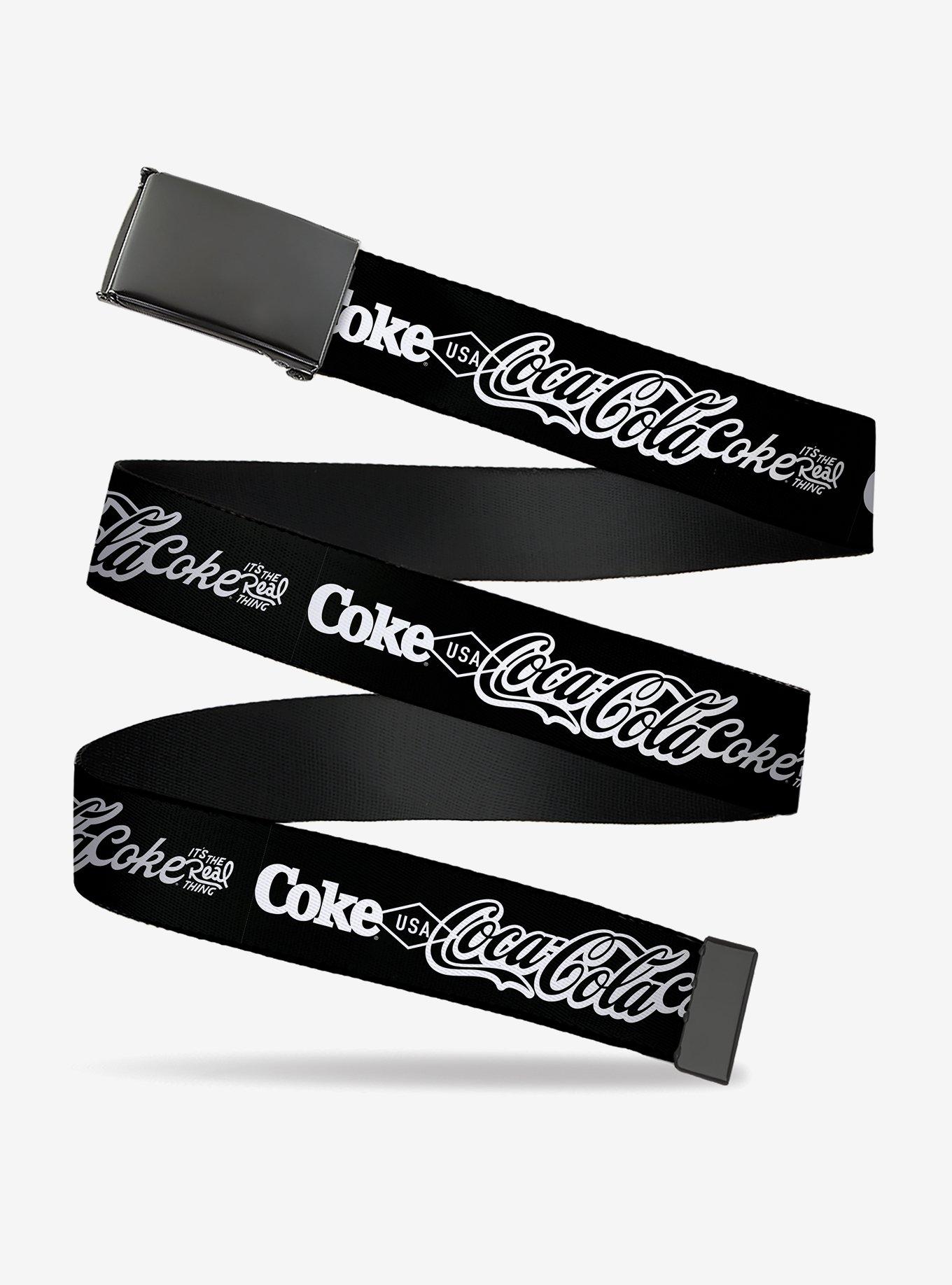 Coca-Cola Coke Typography Its The Real Thing Clamp Buckle Belt