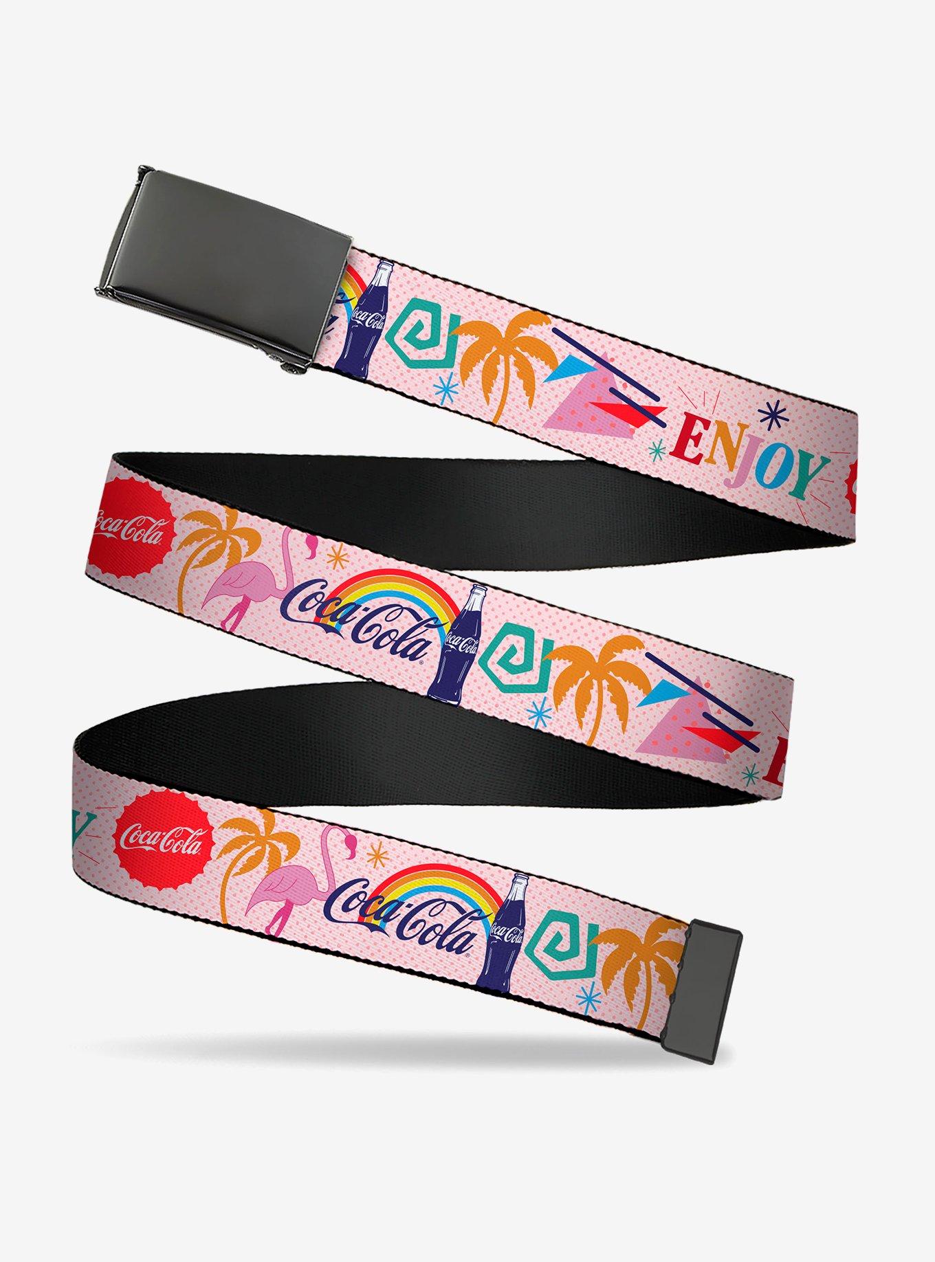 Coca-Cola Enjoy Vibrant Icons Collage Multi Clamp Buckle Belt
