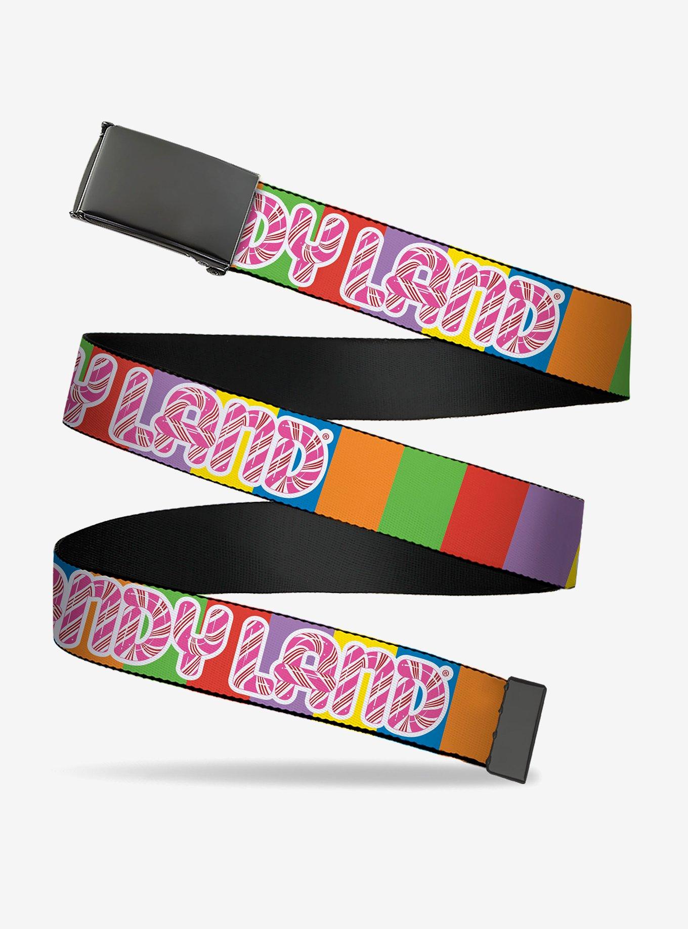 Candy Land Game Logo Color Blocks Multi Clamp Buckle Belt
