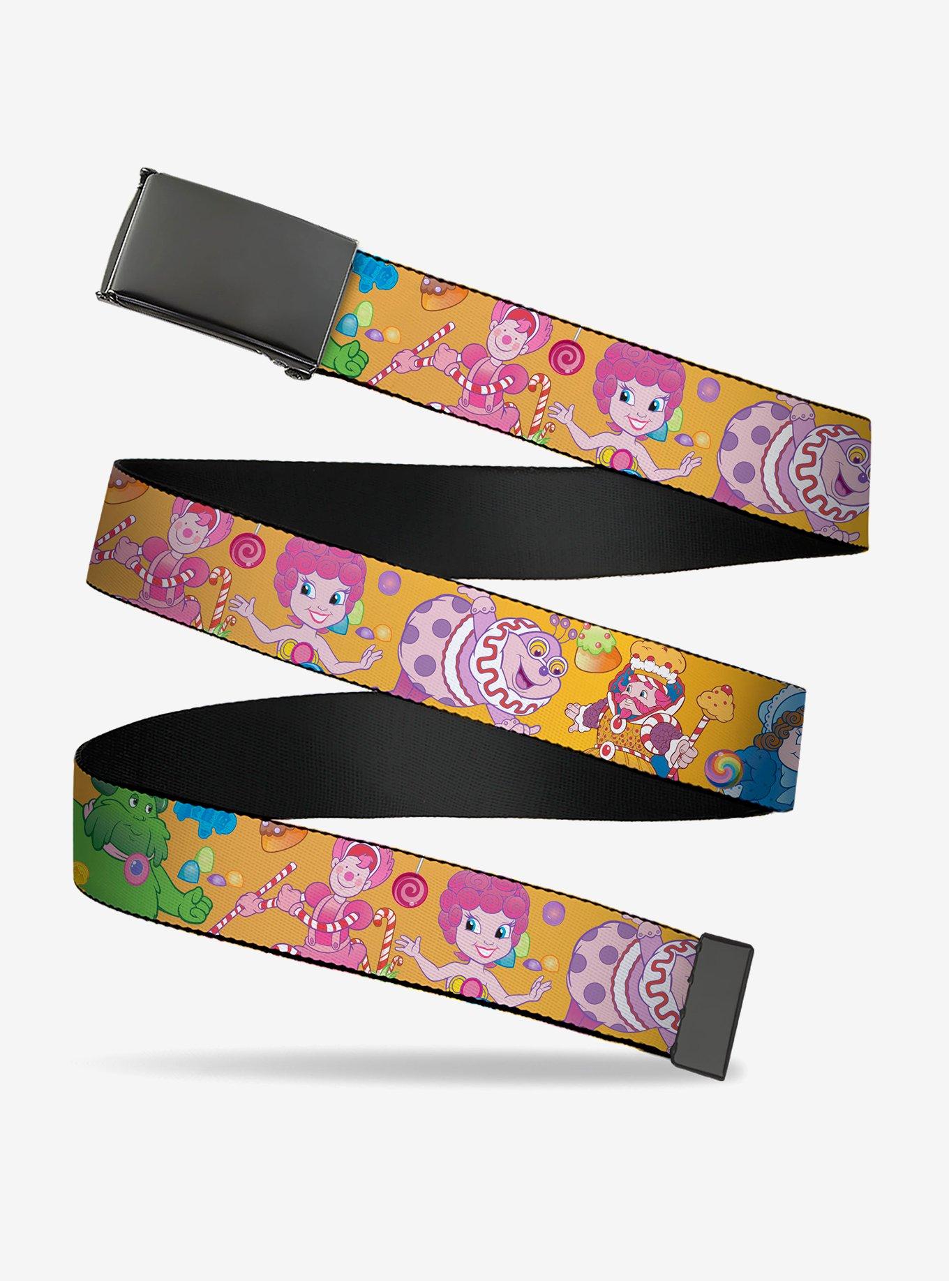 Candy Land Characters and Candy Collage Clamp Buckle Belt